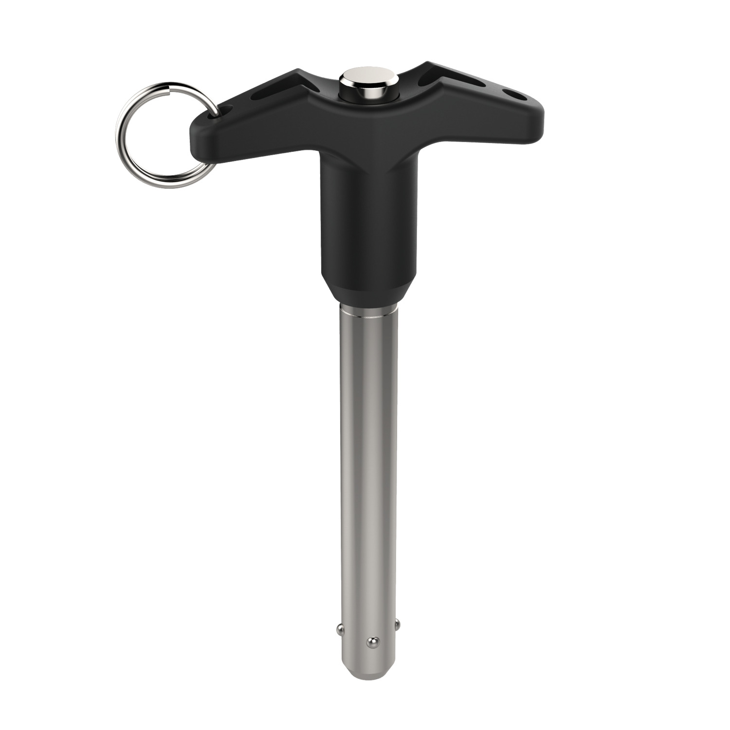 Aviation Pip-Pin - Standard T-Handle Produced to NASM 17985. TA-handled design for excellent handling. For wide range of aviation applications; interior panels, folding tables, ground handling equipment.