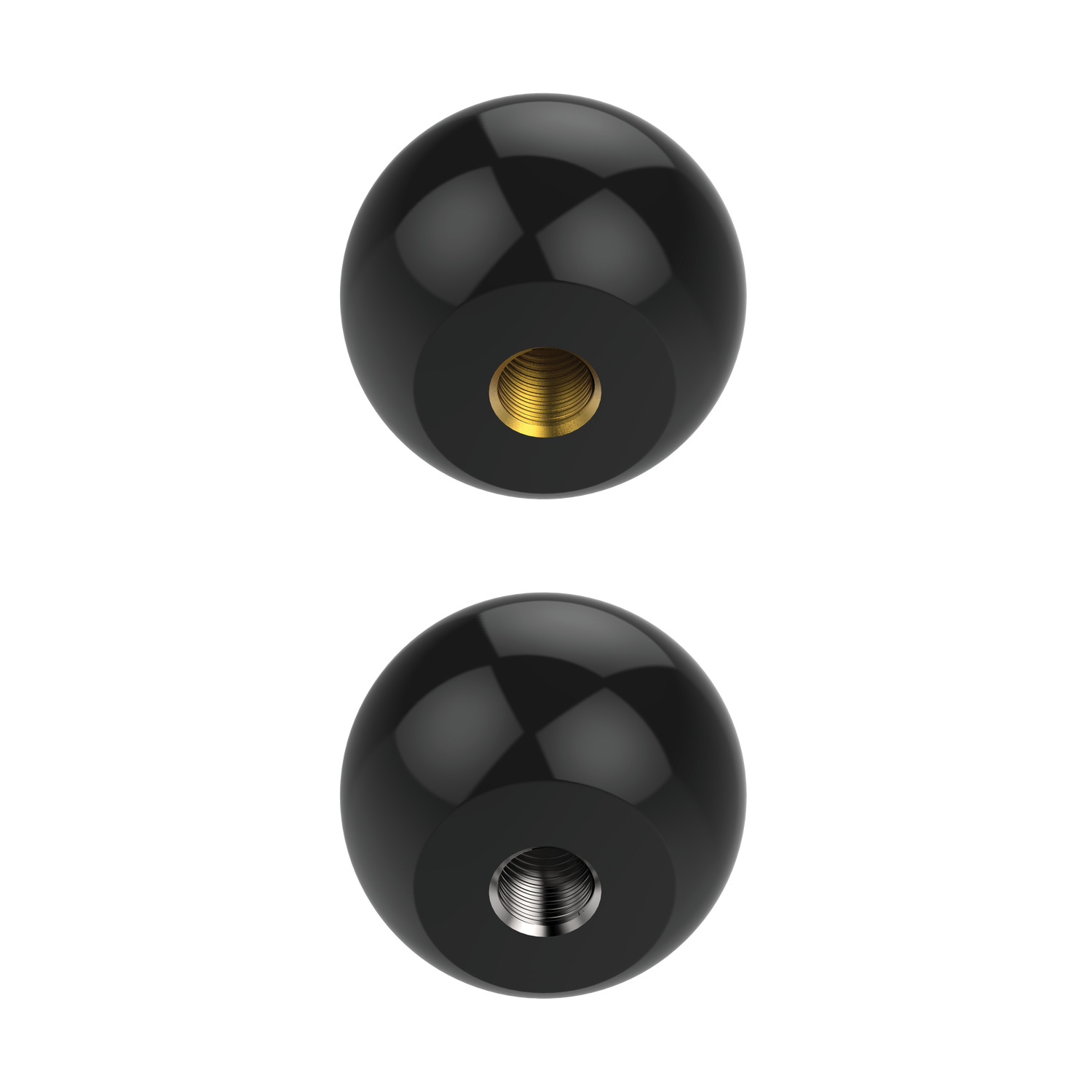 Ball Knobs - Plastic Plastic Ball Knobs made from duroplast (DIN 7708) to DIN 319. Available with either moulded thread, threaded bush or taper bore fixtures.