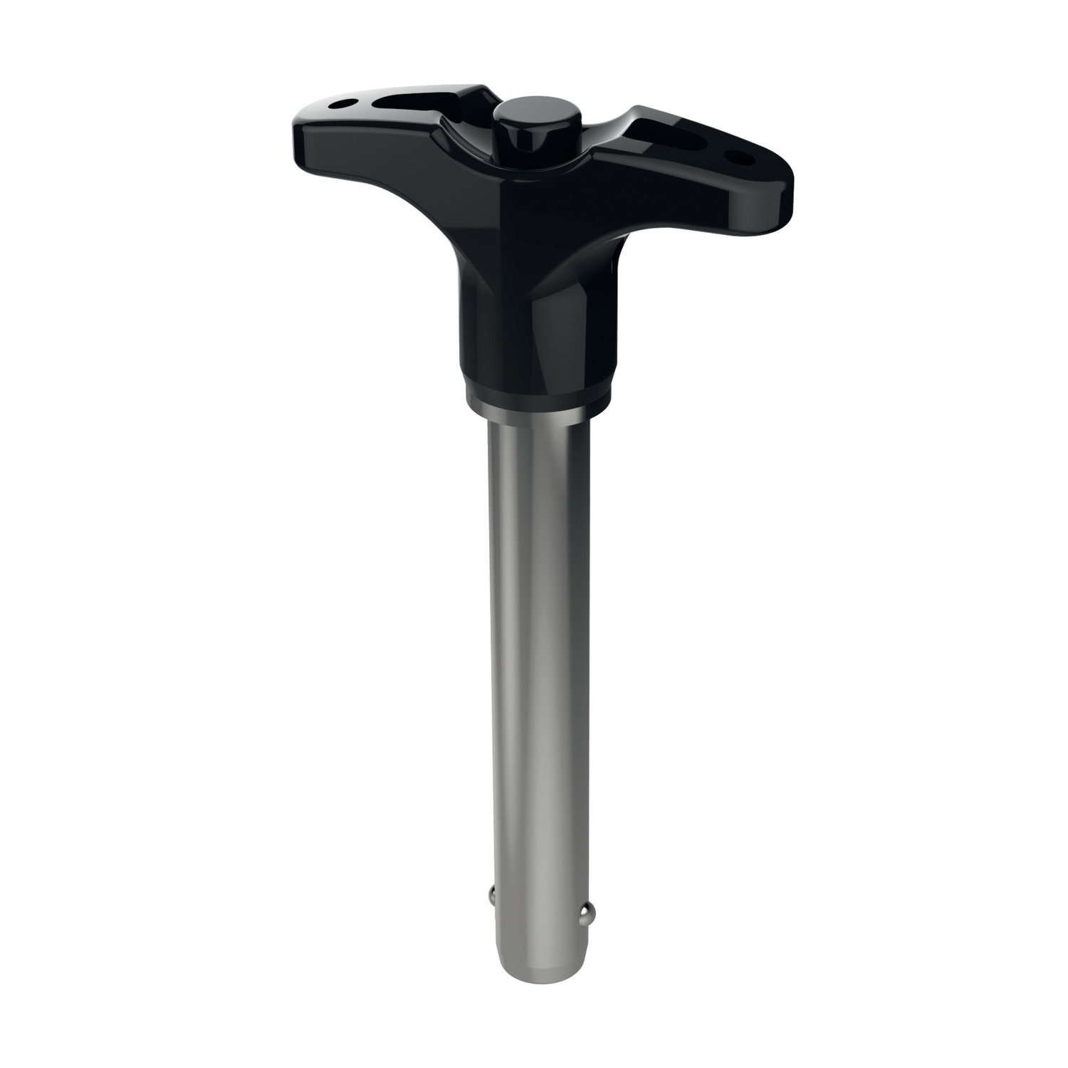 Ball Lock Pins - Single Acting - T-Handle Single Acting T-Handle ball lock pins quick fastening and locking of frequently repeated connections. Handle offers confidence in handling and installation. To see more of our popular ball lock pins, visit this page.