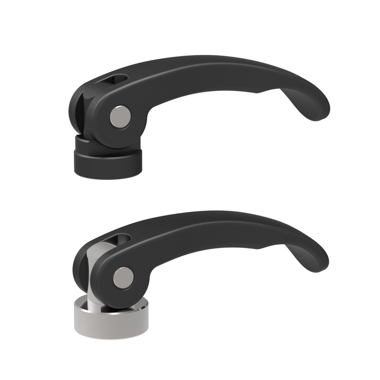 Cam Levers - Female Quick clamping eccentric levers made from zinc. Black plastic coated. Enable quick and easy clamping of work pieces.