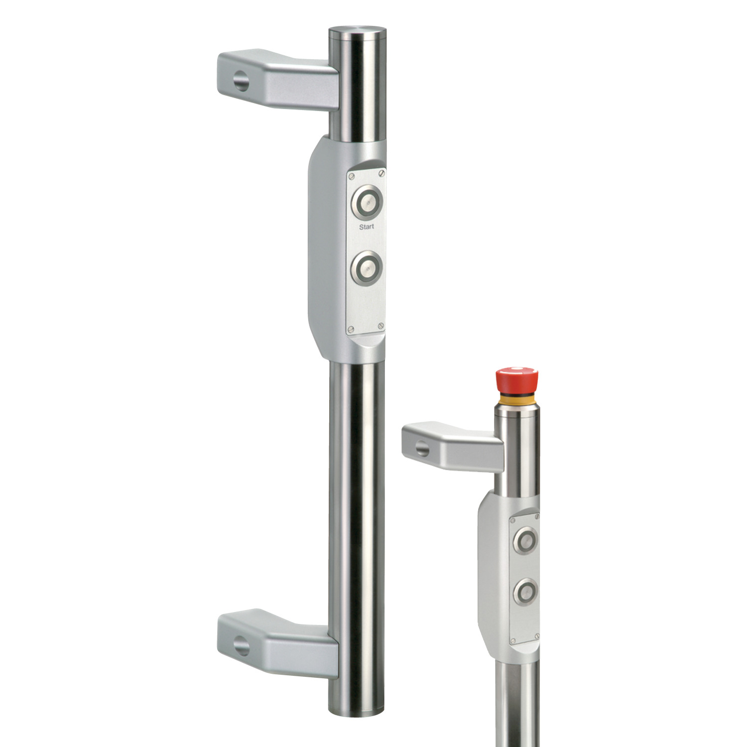 B8120.AC0125 Functional Handle - Electronic Type Three - Left. 2 Push Buttons, 1 Emergency Stop Button - 12-pole (M12 x 1)