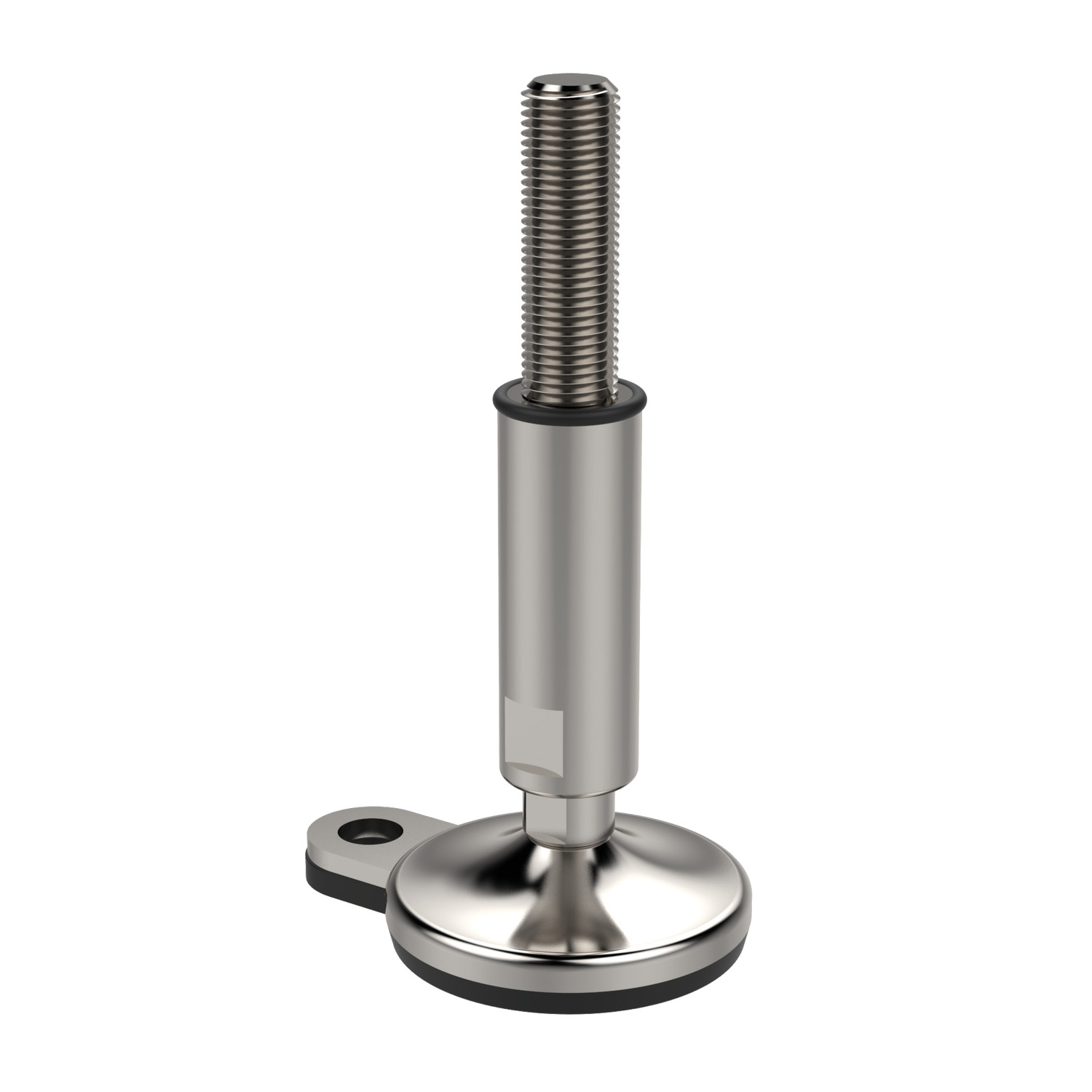Product 34775, Hygienic Levelling Feet - Bolt Down stainless steel, with rubber pad / 
