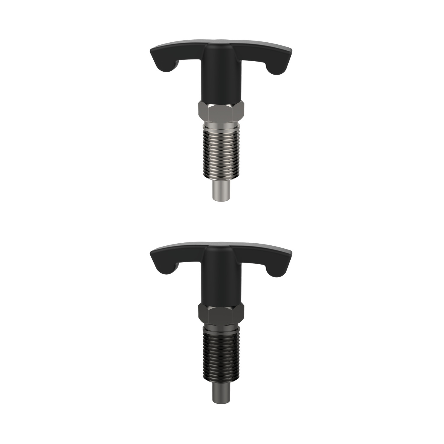 32504.W0932 Index Plngr - T-handle - Stainless Steel Plastic Handle - Black - Locking - 6 - M12x1,5