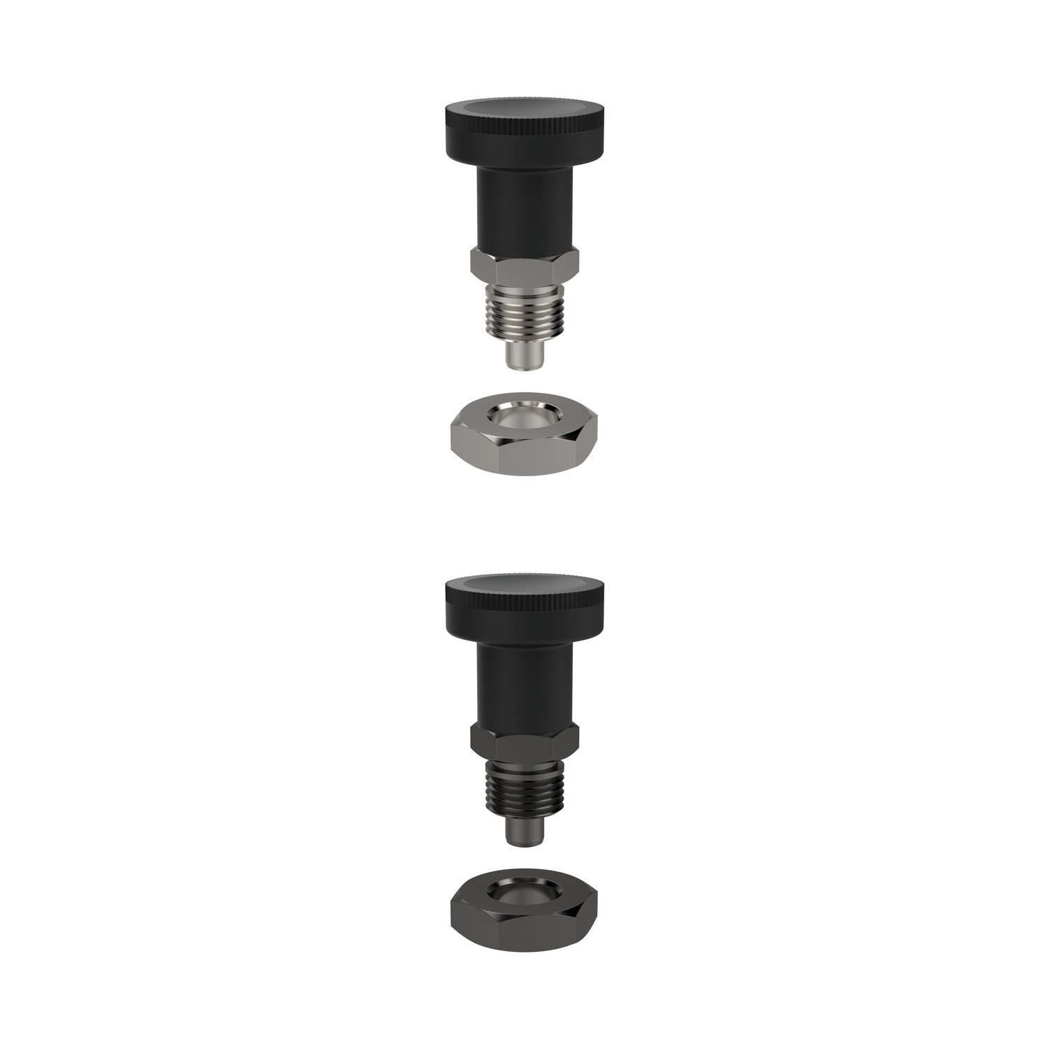 Index Plungers - Pull Grip Short bodied index plungers for compact applications. Available in locking & non-locking models. Hexagon collar improves leverage for secure installation.
