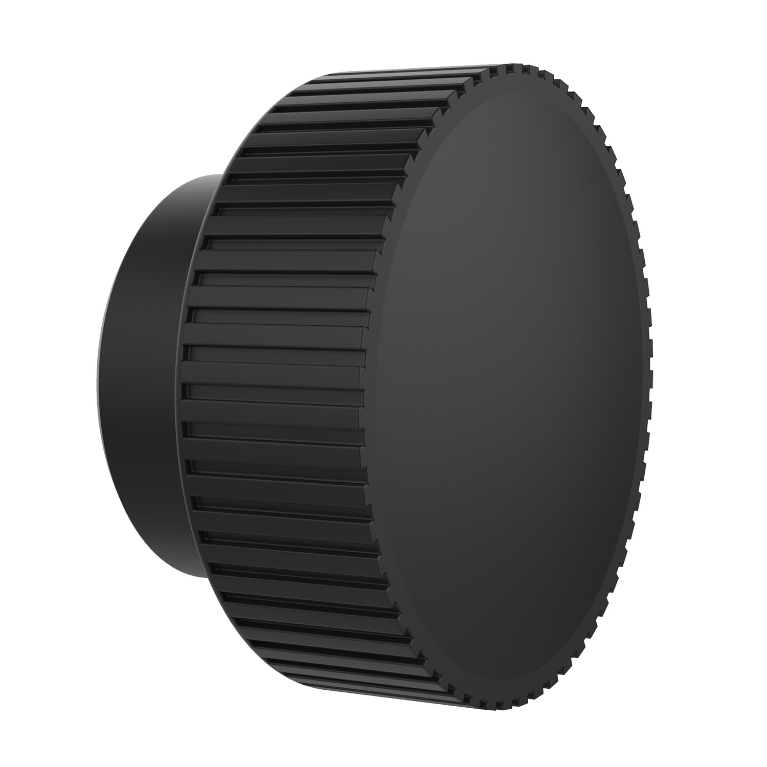 Knurled Knobs Brass bush with tapped hole. Thermoplastic, black, matte. From M4 to M8.