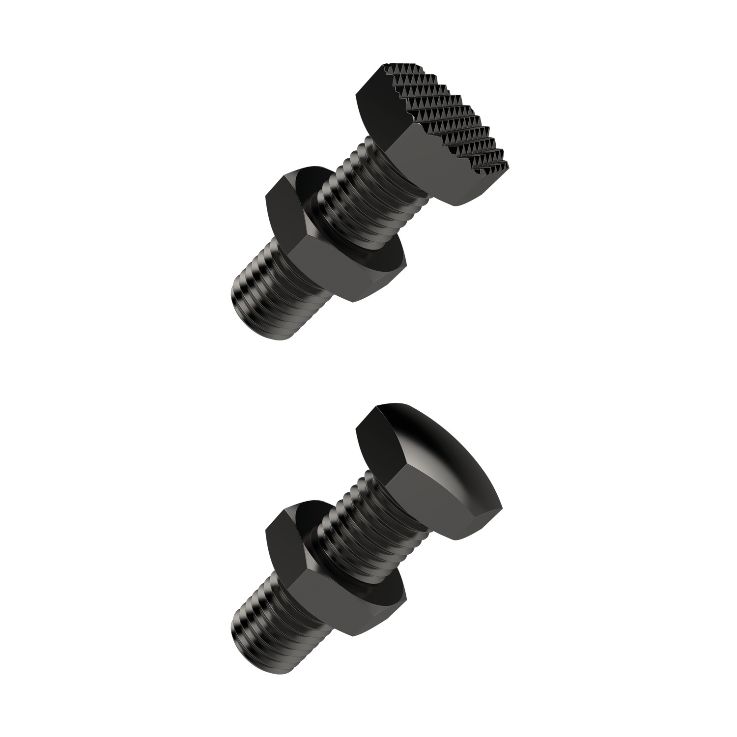 Locating Pins Adjustable locating pins. Body and nut: heat treated steel, tempered, blackened and support induction hardened, quality 10,9. Ideal for use as seats and stops.