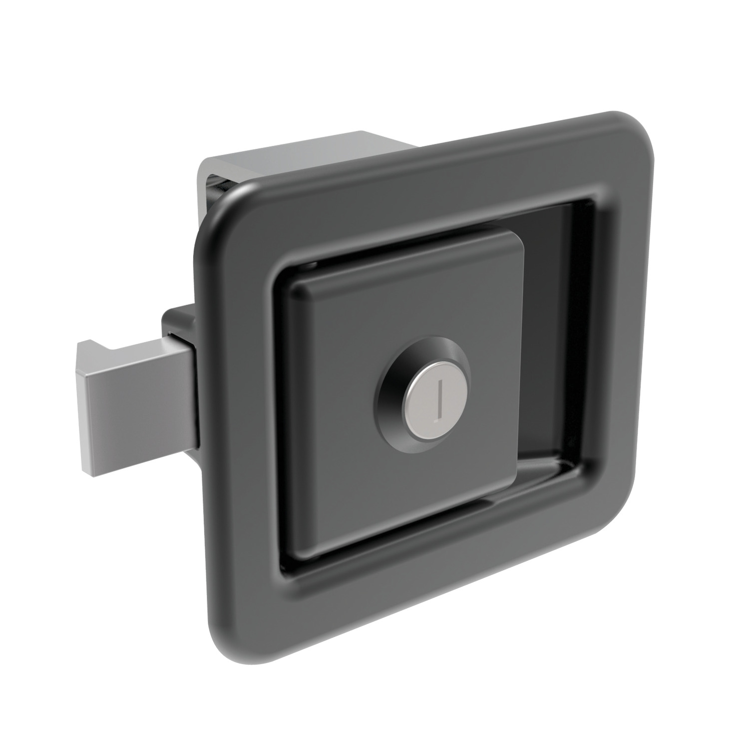 Product B4703, Push To Close Paddle Latches pull to open - slam action - standard cylinder lock - steel / 