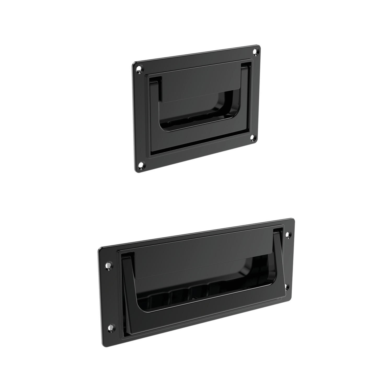 79550.W0118-4 Pull Handles, Collapsible - Aluminium Type One - Black - Snap Lock