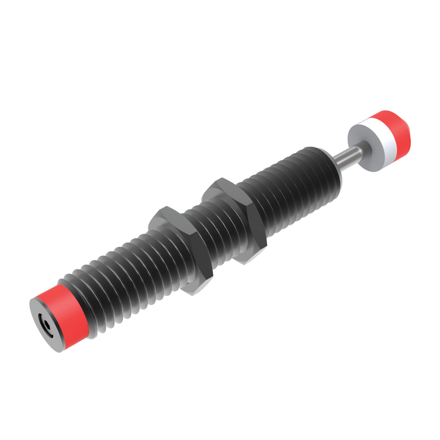 Shock Absorbers, Self Compensating Self compensating shock absorbers, available in M14 - M20 threads. Supplied with removable rubber muffler cap as standard. Please refer to our product selection formulae.