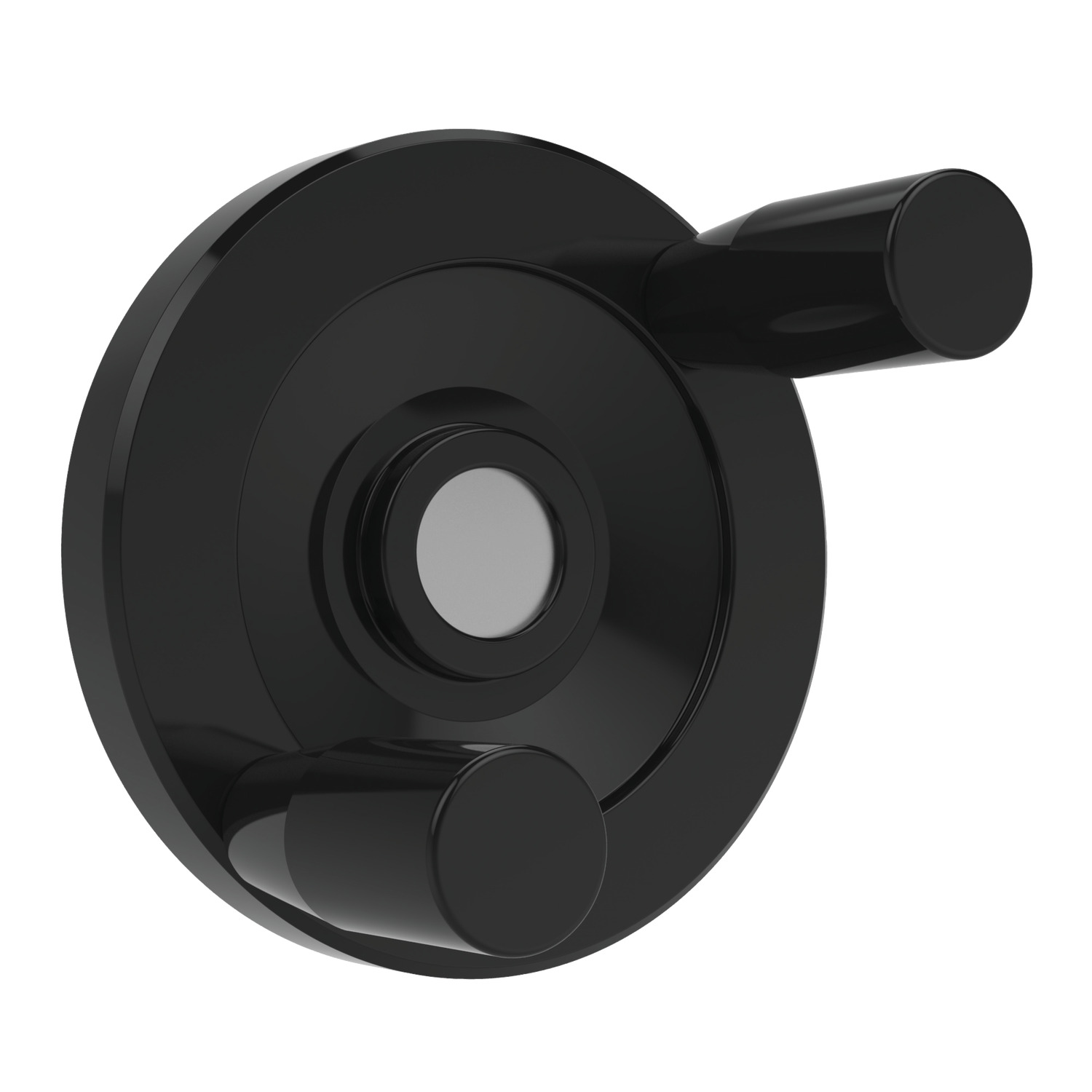 Solid Disc Handwheels Twin fixed handle for increased ease of use. Made with black duroplast.
