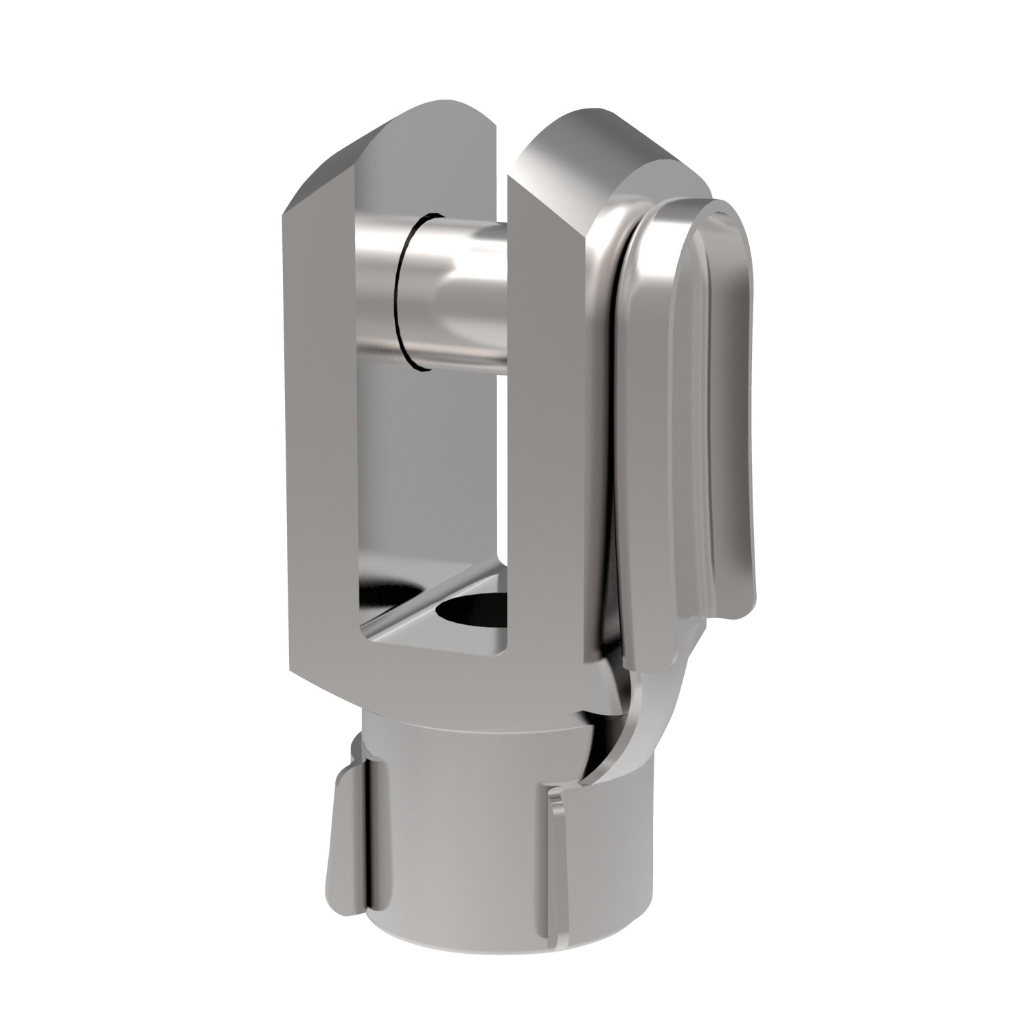 Product 65620, Steel Clevis Joints with Retention Clips left hand thread - silver zinc plated / 