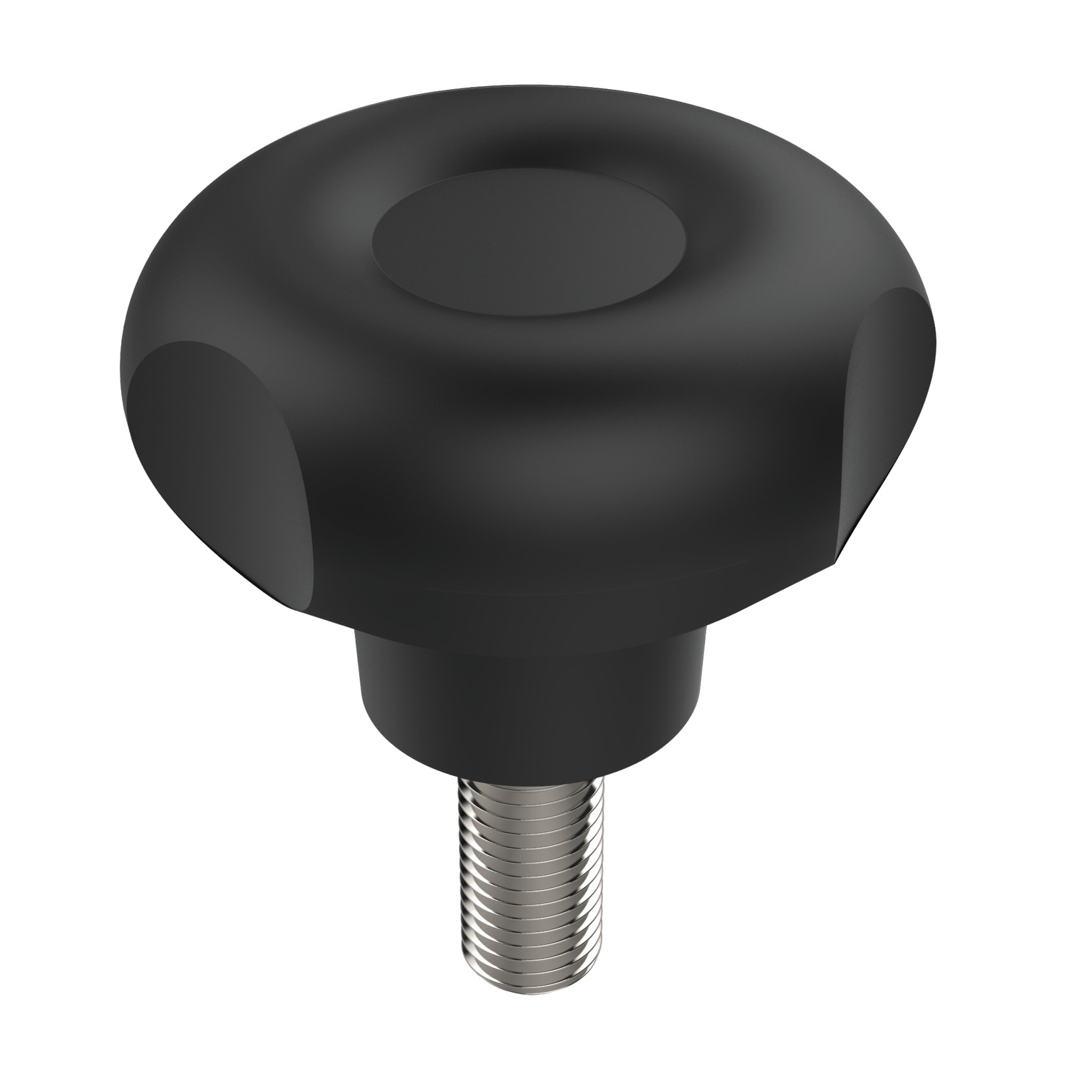 Three Lobe Knob Three lobed knobs with stainless steel grub screw. Metric sizes from M6 to M10. Handle made from black thermoplastic.
