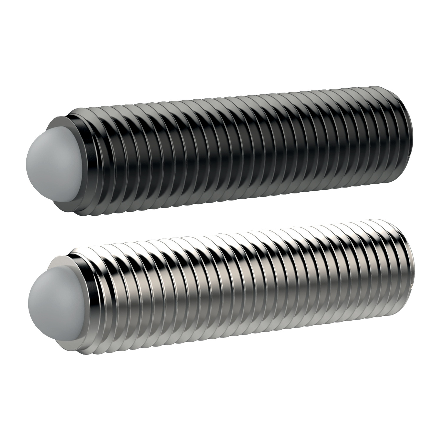 Thrust Screws - Ball Ended Headless thermoplastic ball ended thrust screw is suited to work with softer materials which can be marked whilst being held in position.