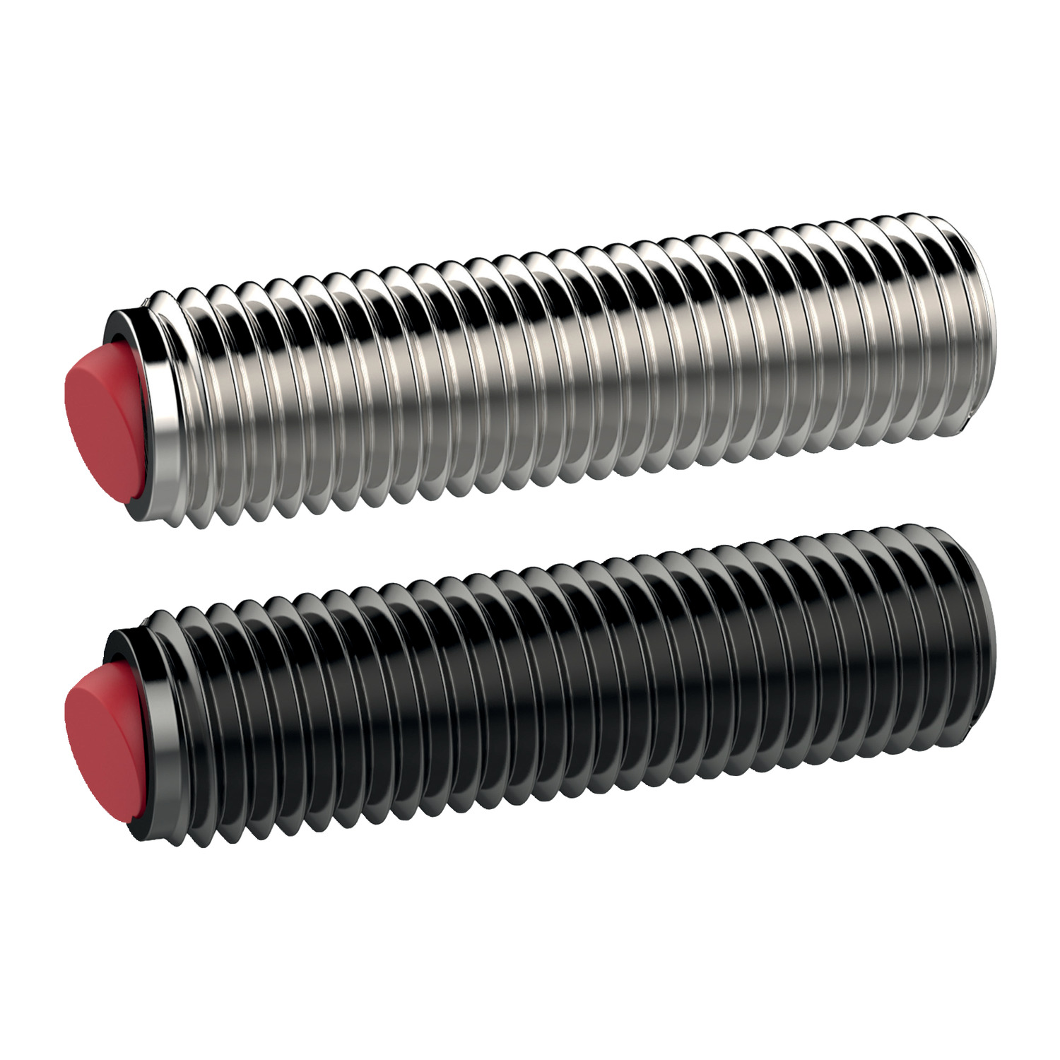 Thrust Screws - Ball Ended Ball ended thrust screws with thermoplastic balls are used for brittle, pressure sensitive parts. Main housing is available in steel or stainless steel.