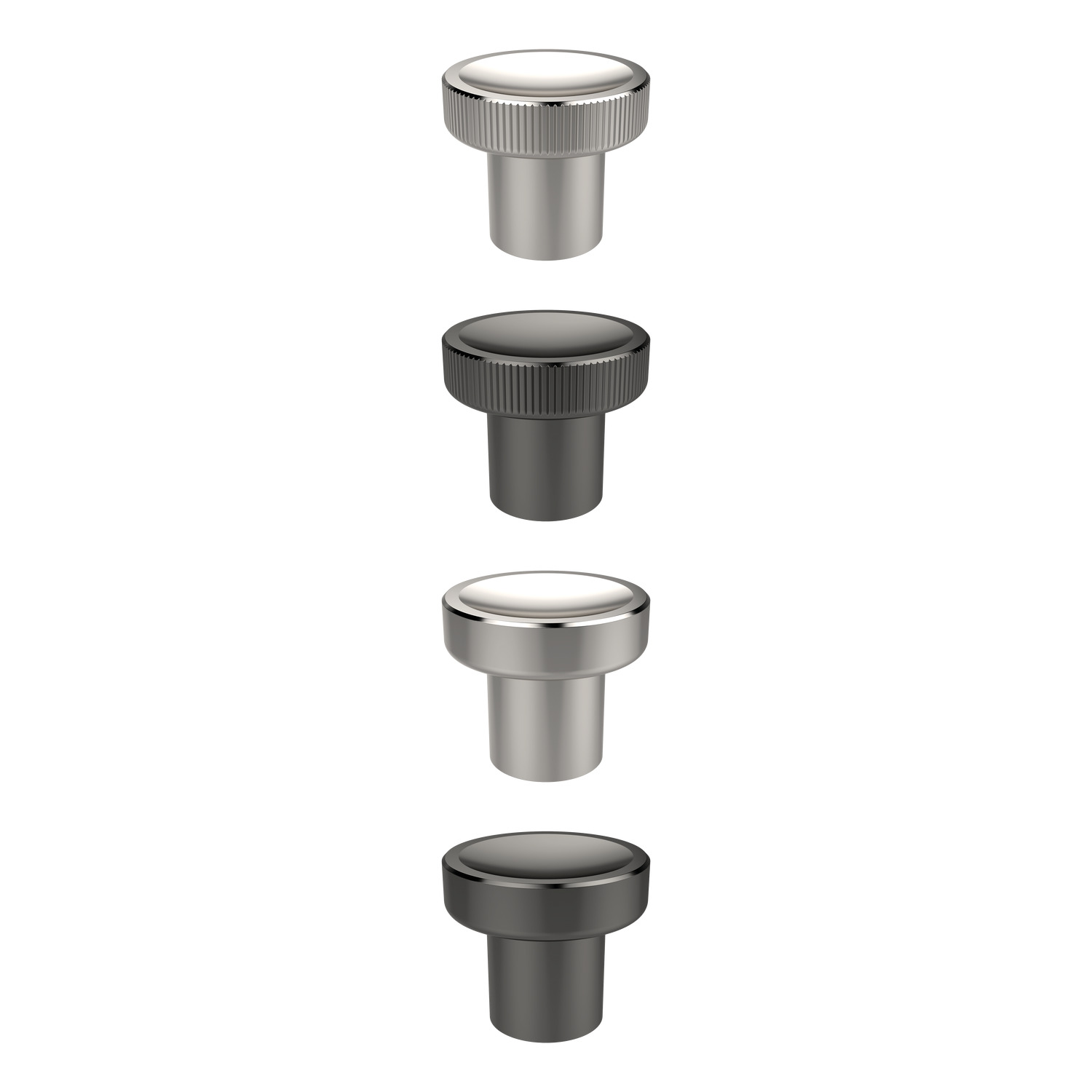 Thumb Knob Thumbs knobs for use in applications where push or pull movement is required. Available in stainless steel (AISI 303) or blackened steel.