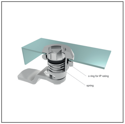 internal view of cam latch