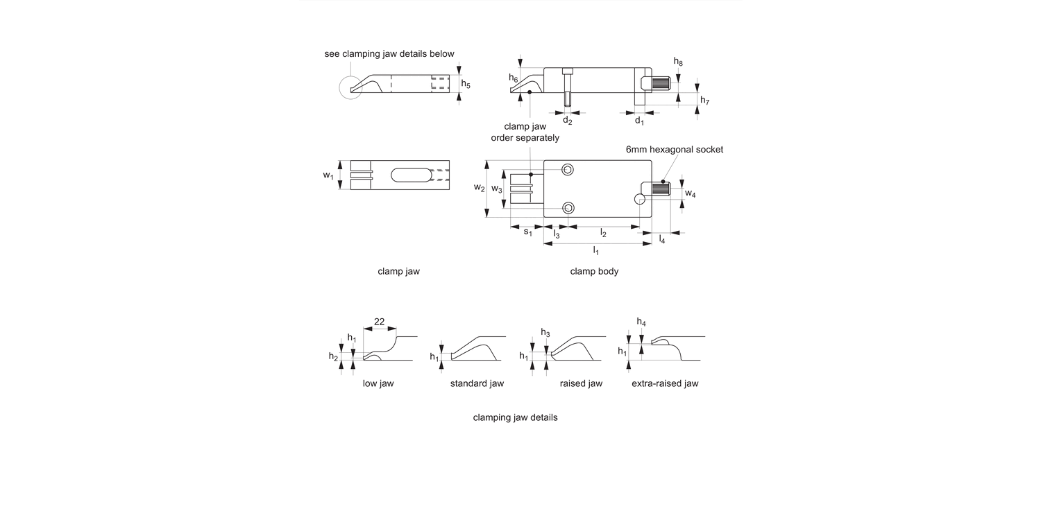 11080 1.0 Ton Finger Clamps