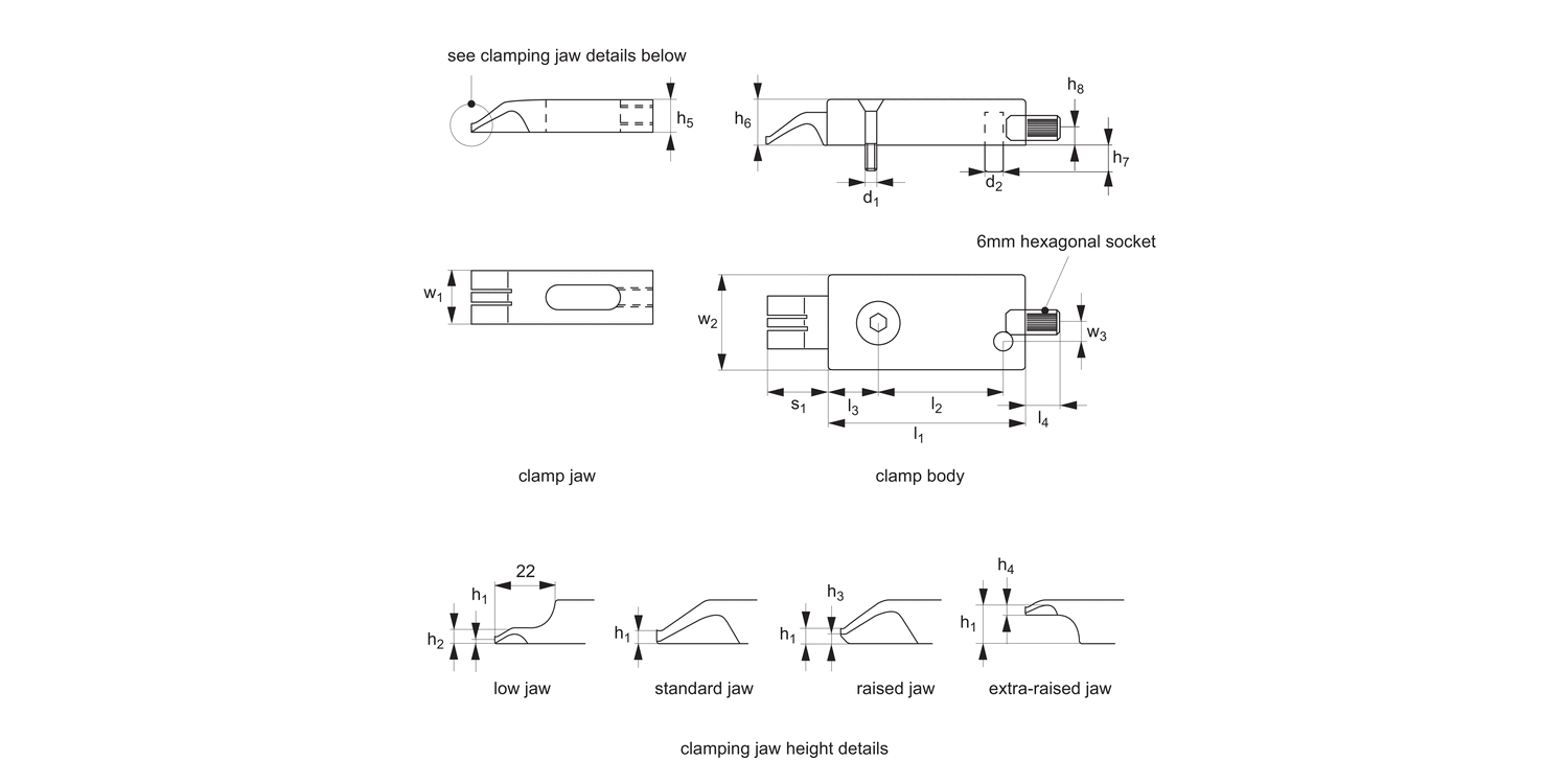 11081 1.0 Ton Finger Clamps