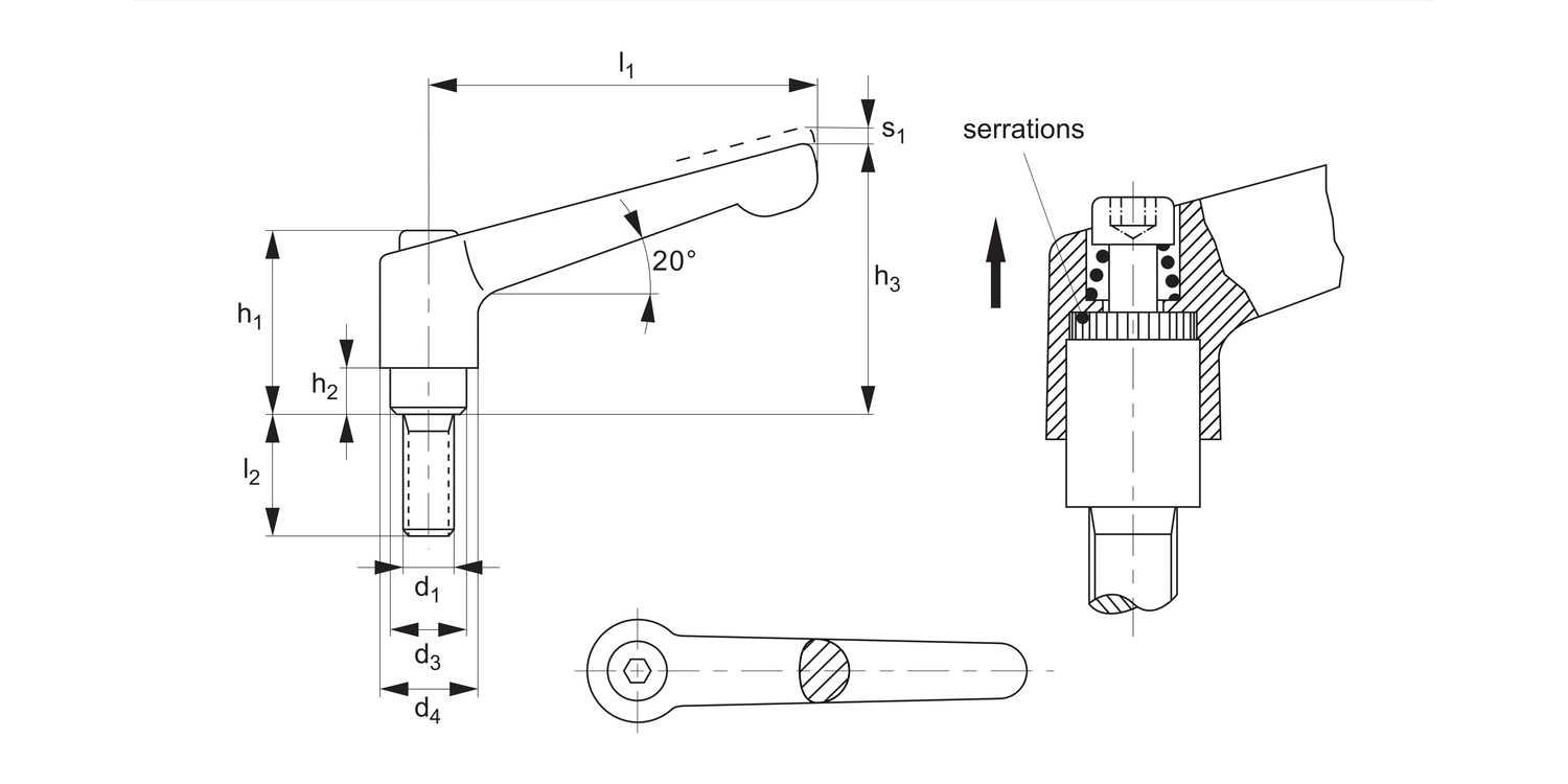 74390 Adjustable Clamping Levers