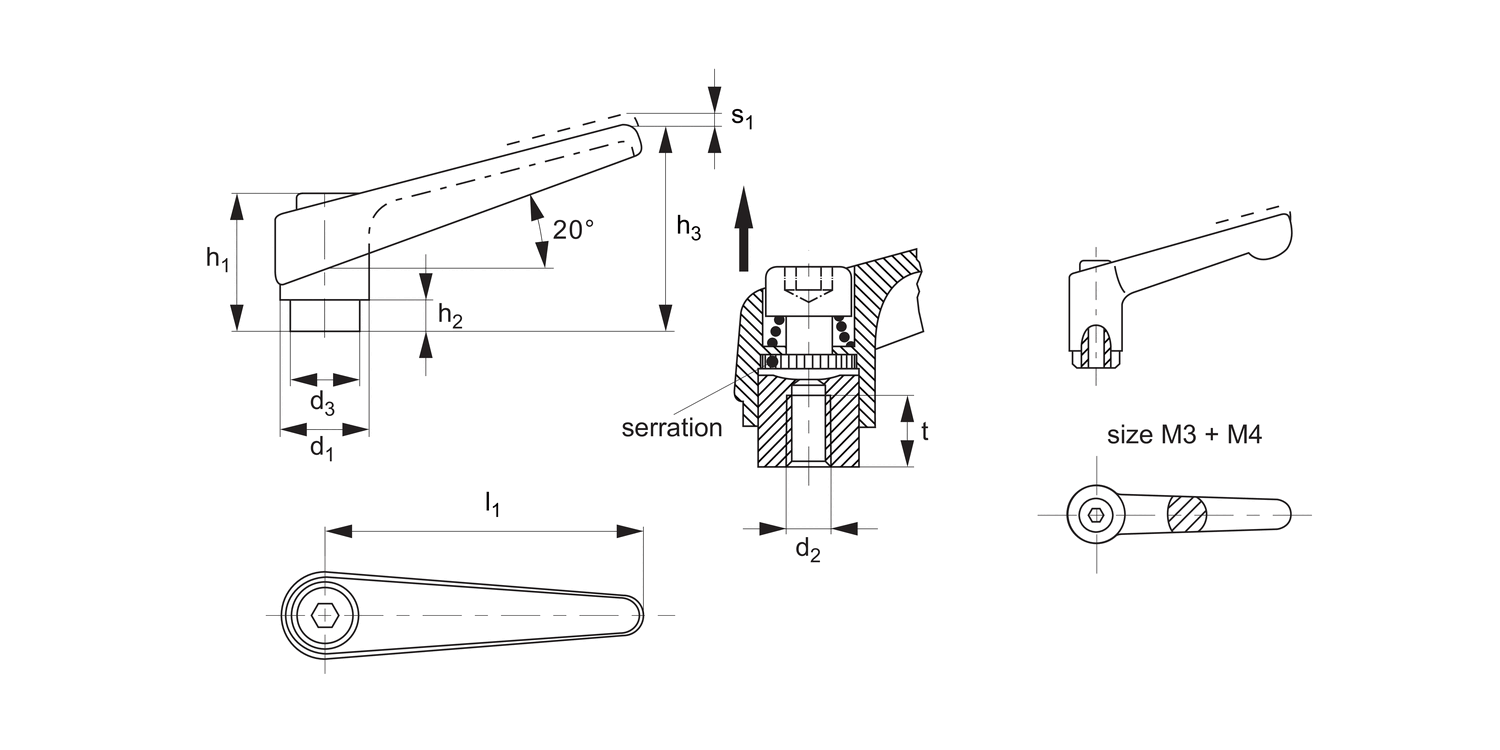 74410 Adjustable Clamping Levers