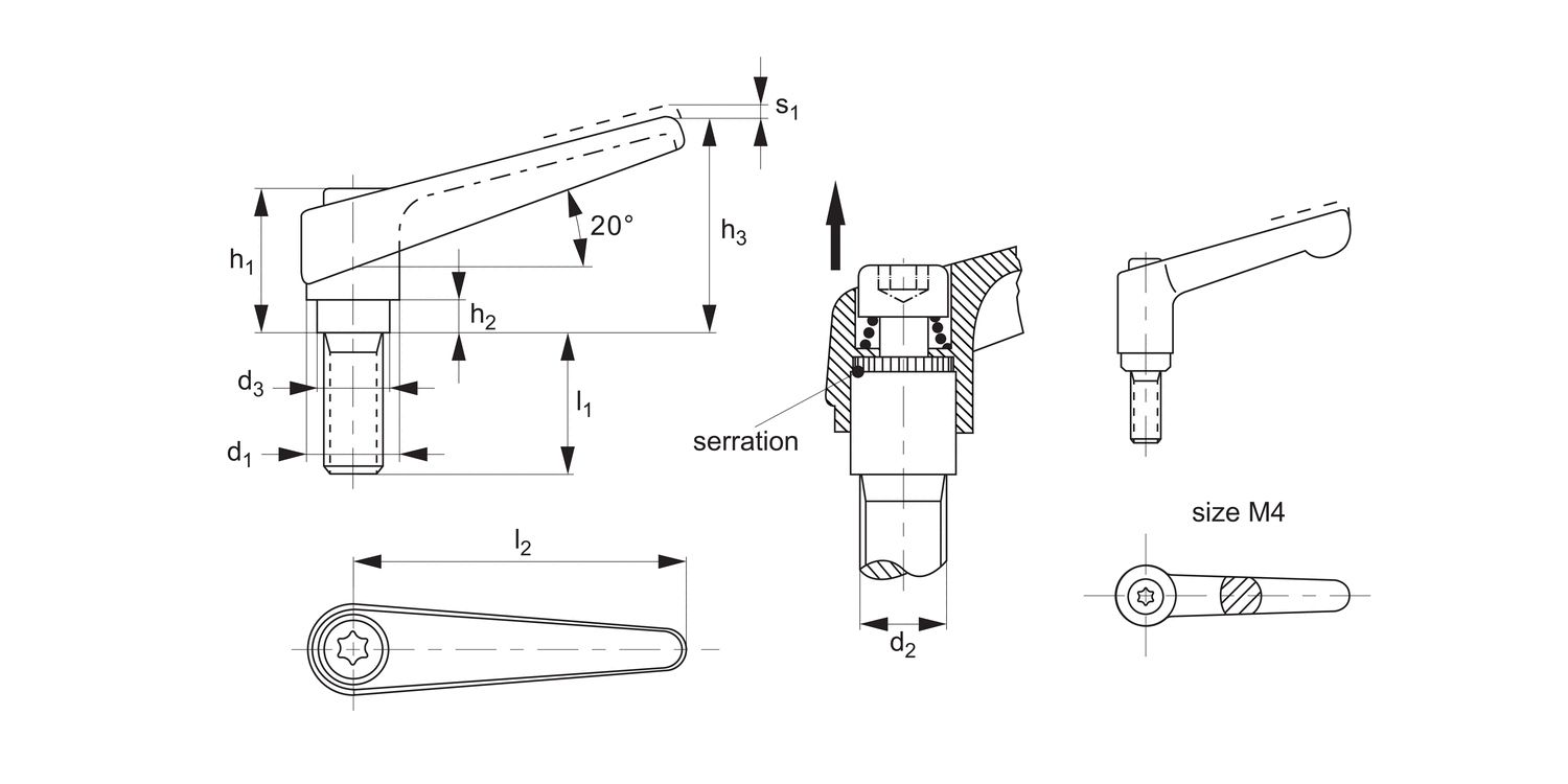 74430 Adjustable Clamping Levers