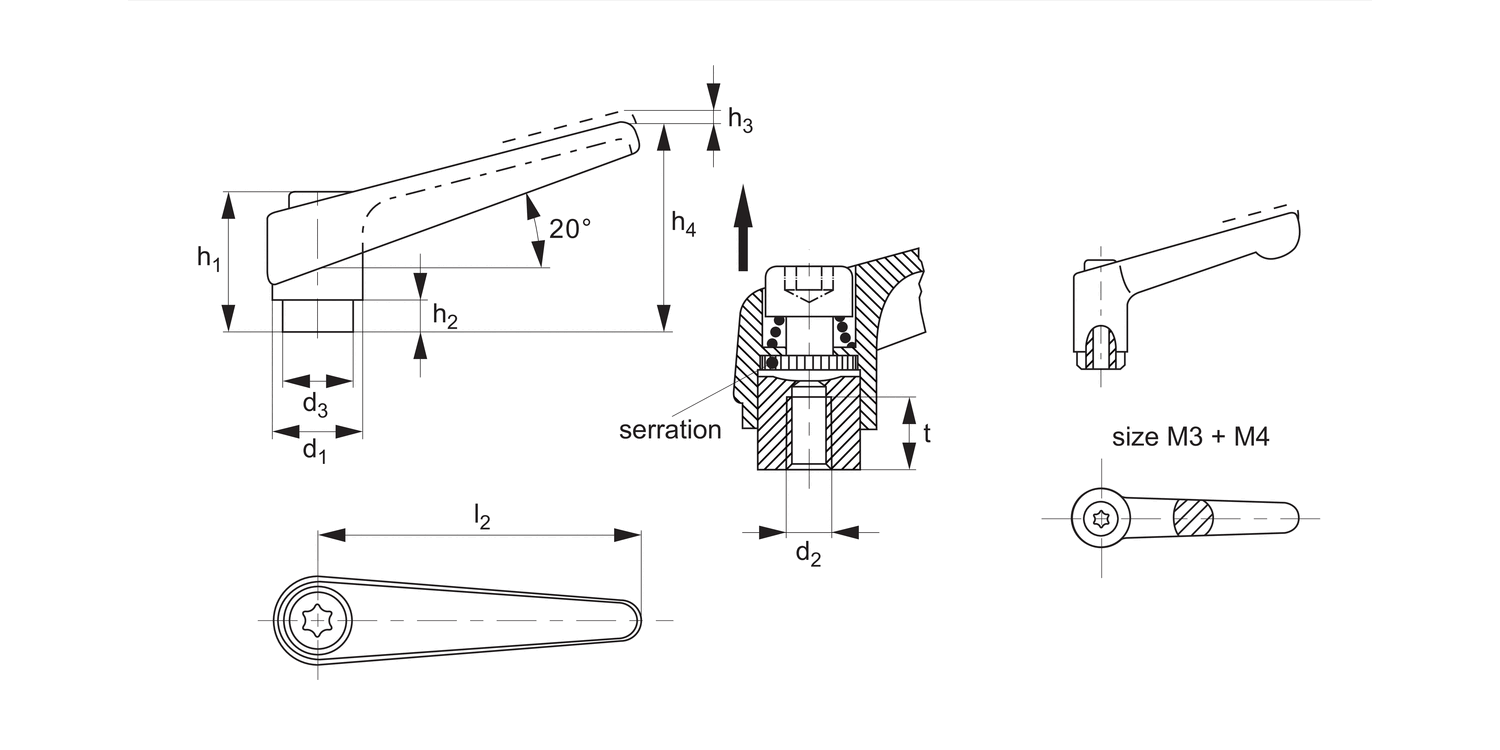 74440 Adjustable Clamping Levers