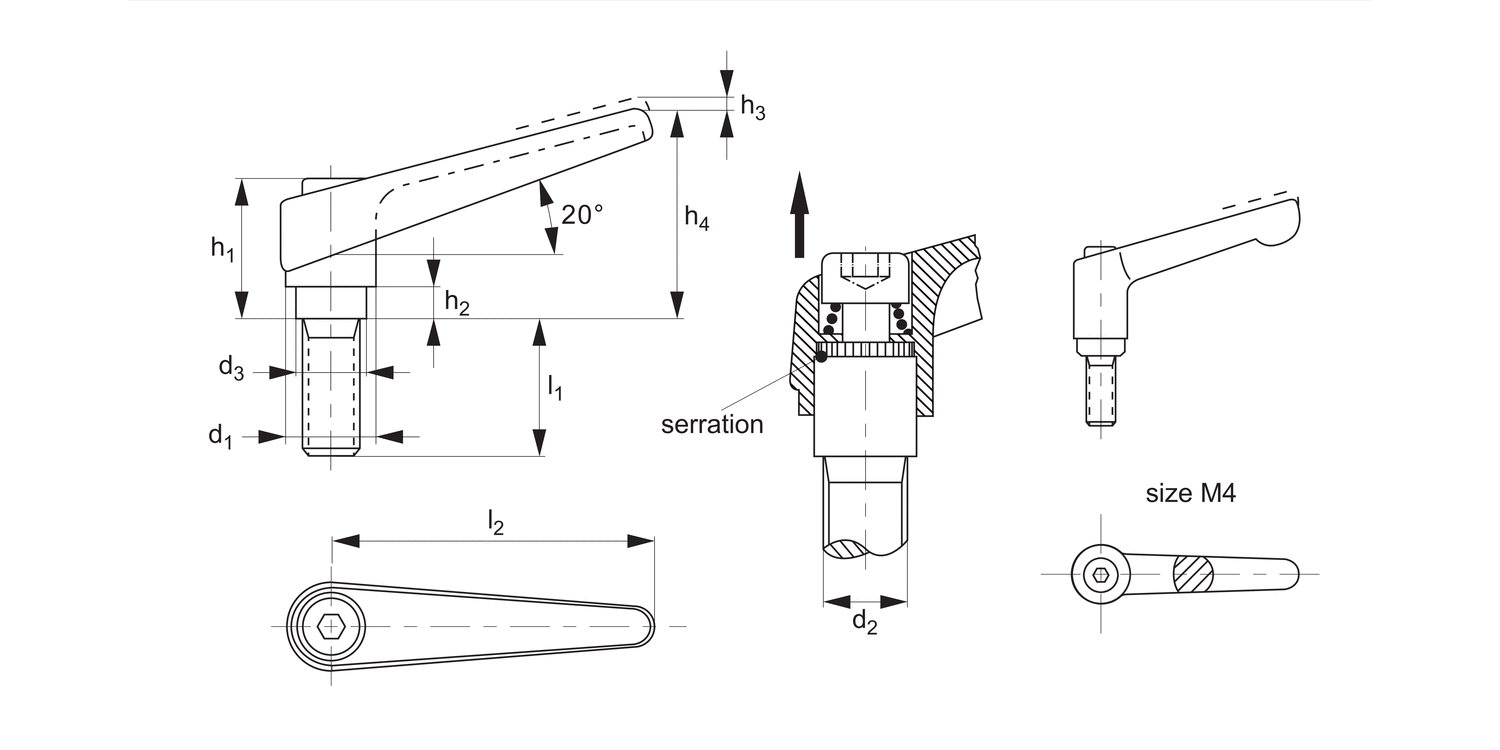 74460 Adjustable Clamping Levers