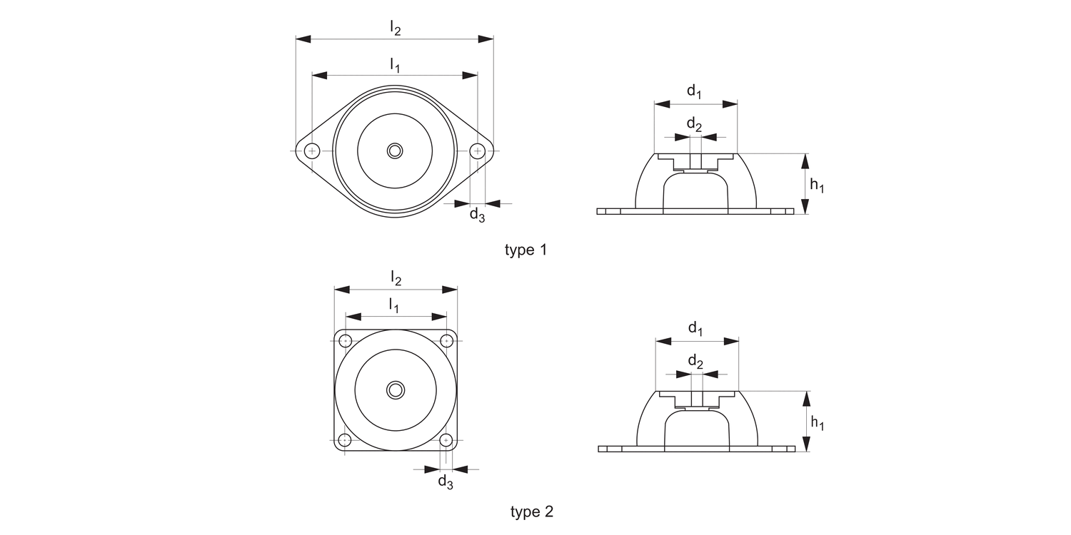 61345 Anti-vibration Dome Mounts