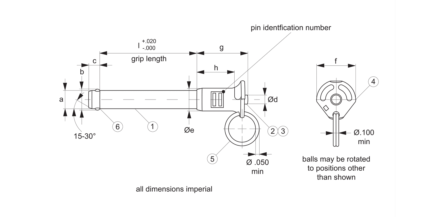 33600 Aviation Pip-Pin - Standard B Handle
