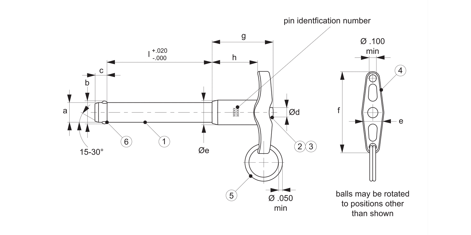 33610 Aviation Pip-Pin - Standard T-Handle