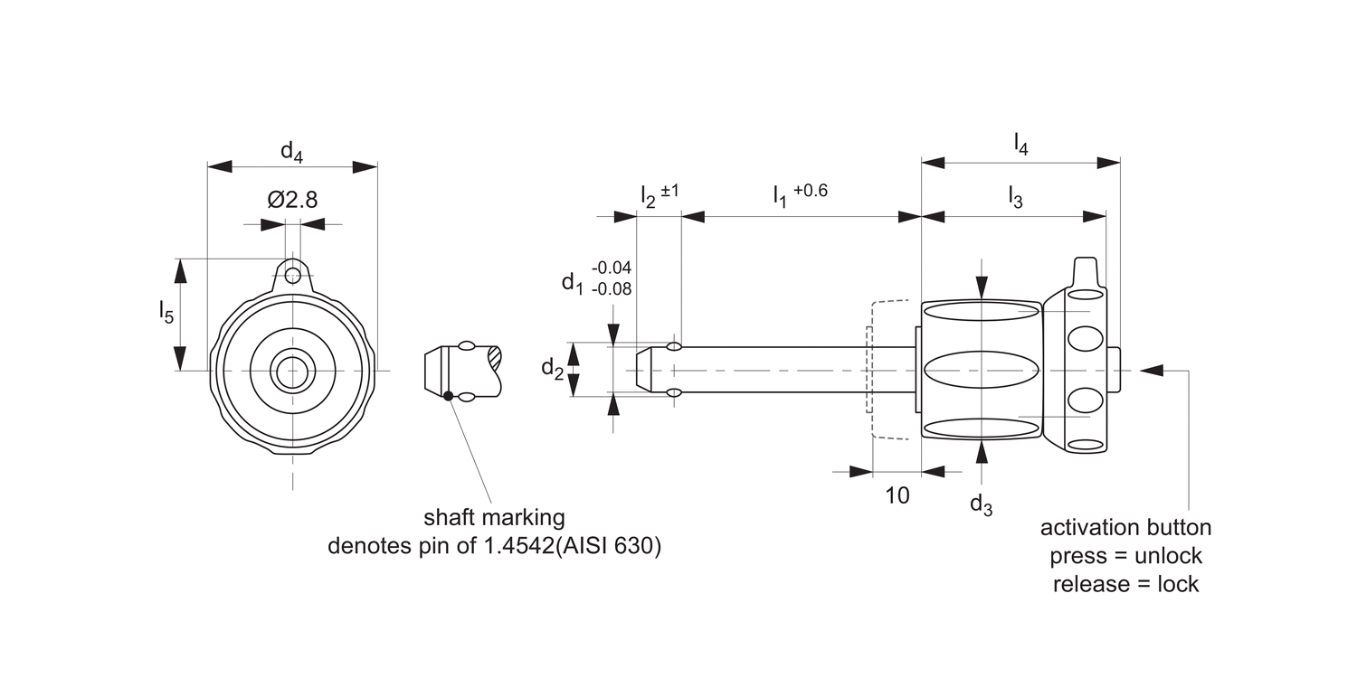 33104.2 Ball Lock Pins - Single Acting