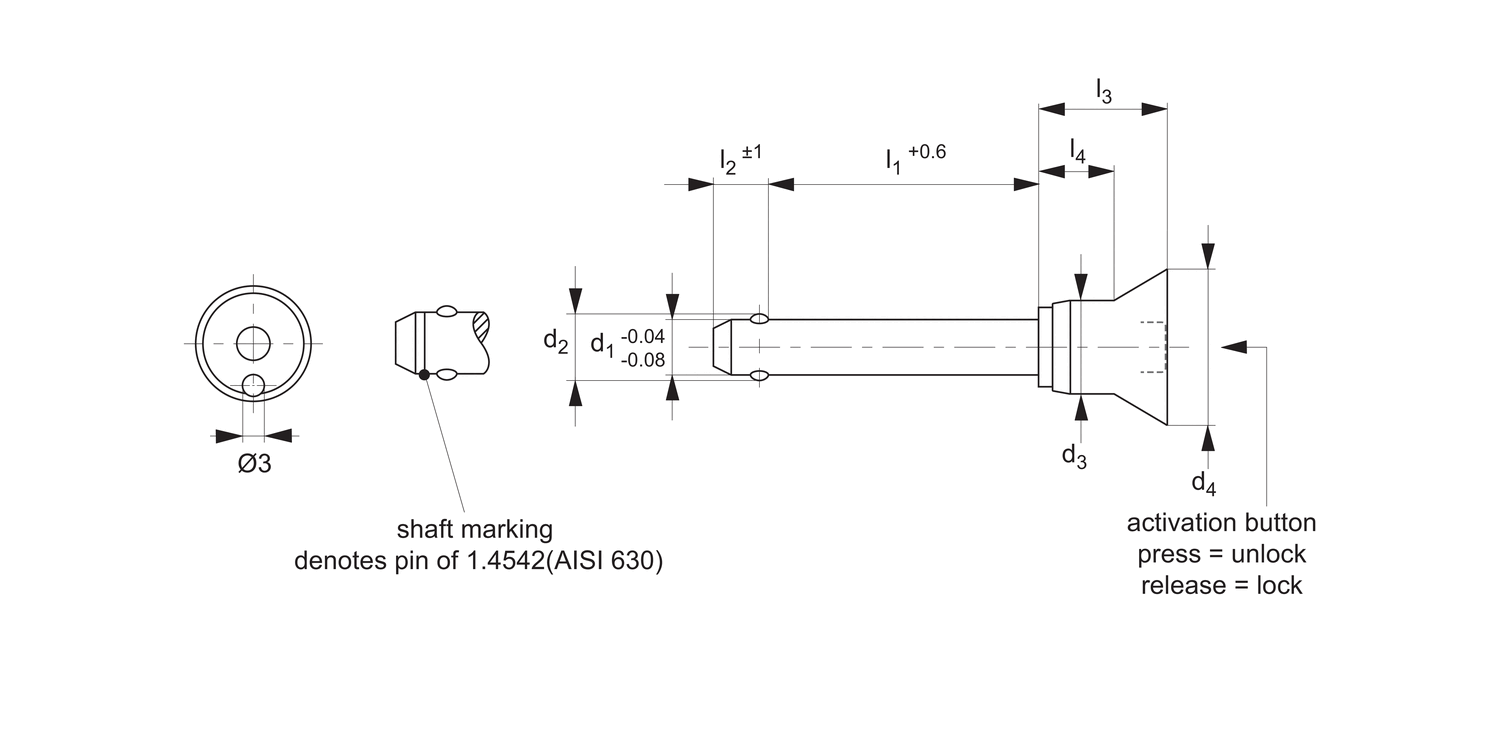 33226.2 Ball Lock Pins - Single Acting - Safety Handle
