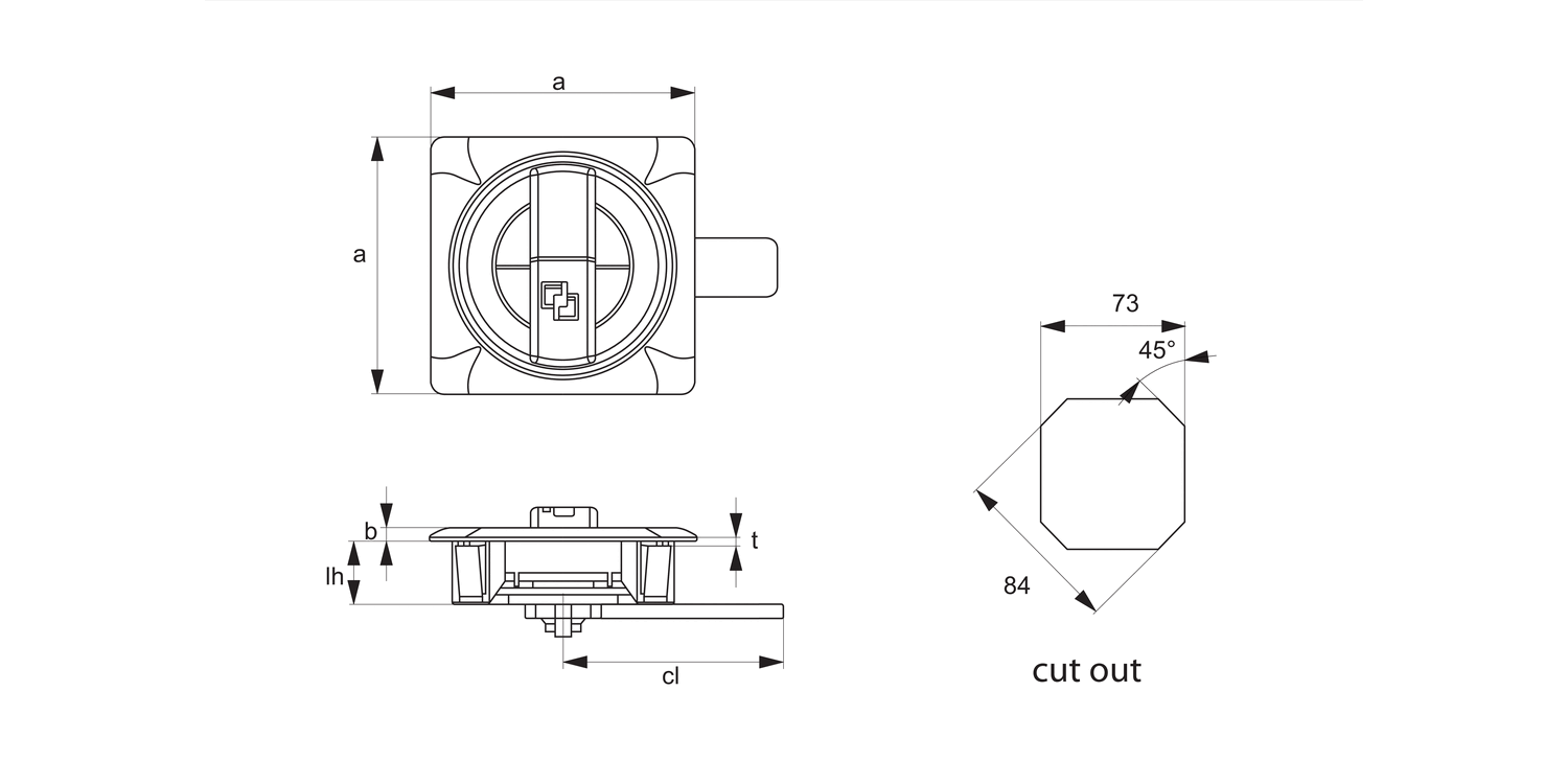 B4520 Cabinet Lock - Snap In