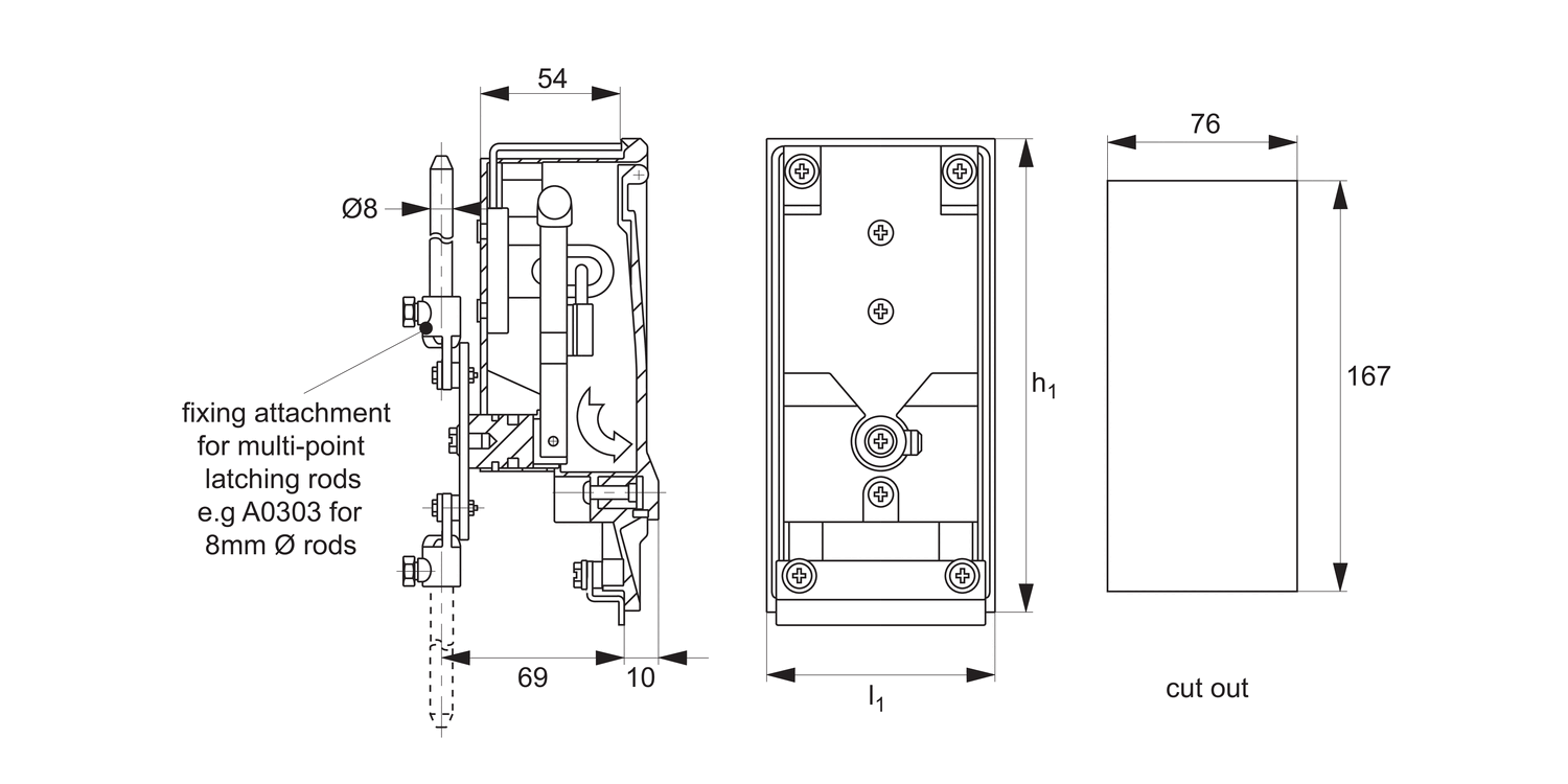 B4604 Cam Latch - Concealed T-Handle