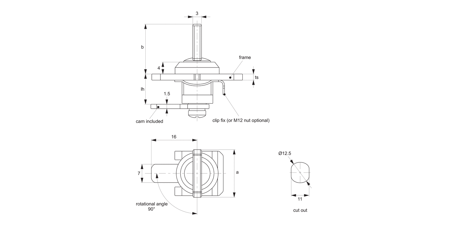 A1192 Mini Cam Latches - Wing Handle