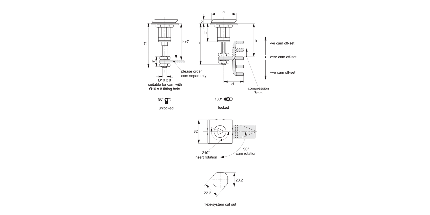 A1630 Compression Latches - Flexi-System