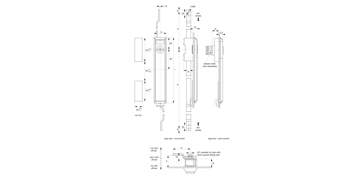 A4241 Cam Latches - with Rod Control