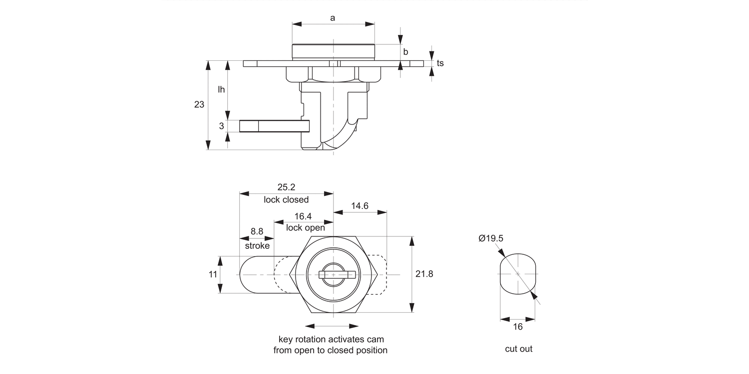 A2328 Mini Cam Lock