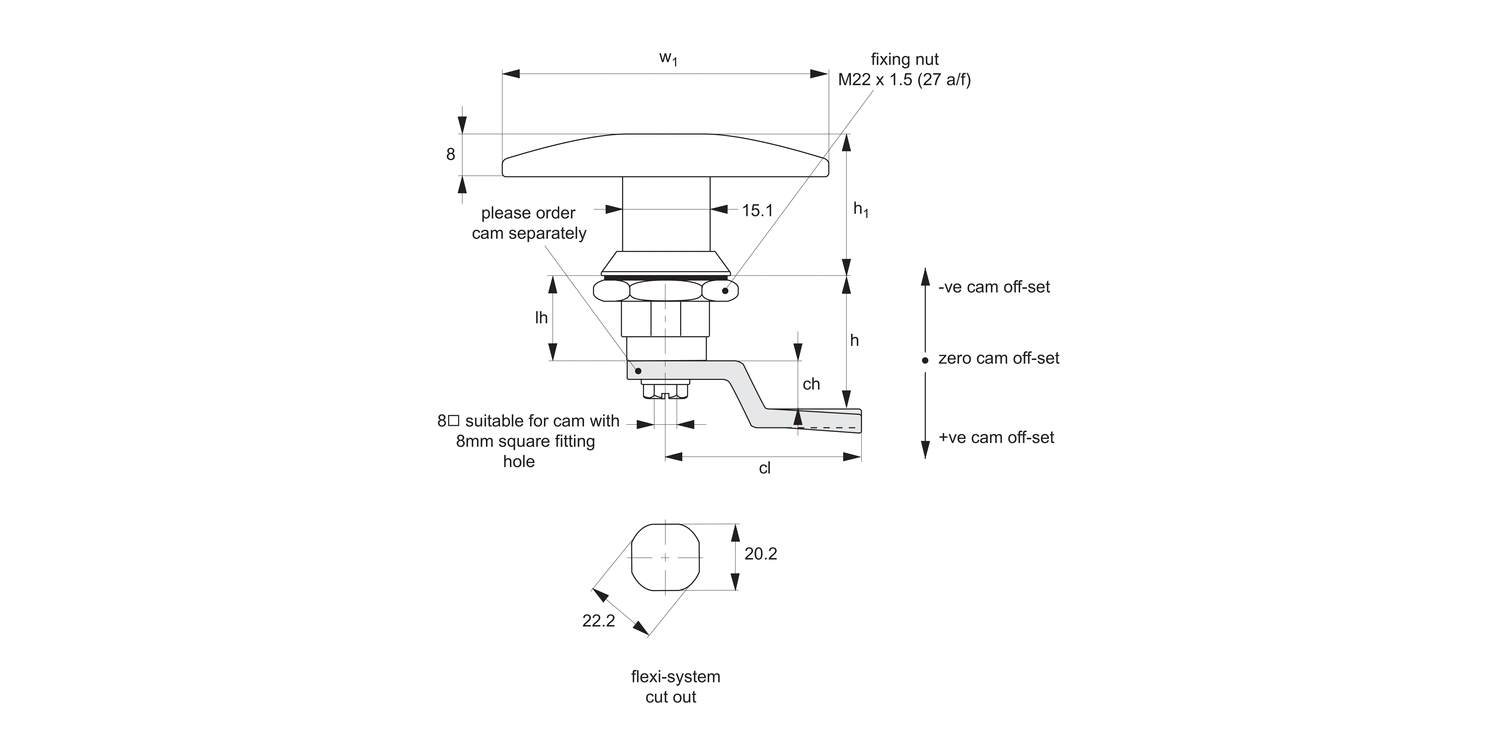 A2504 Cam Lock - Long Body