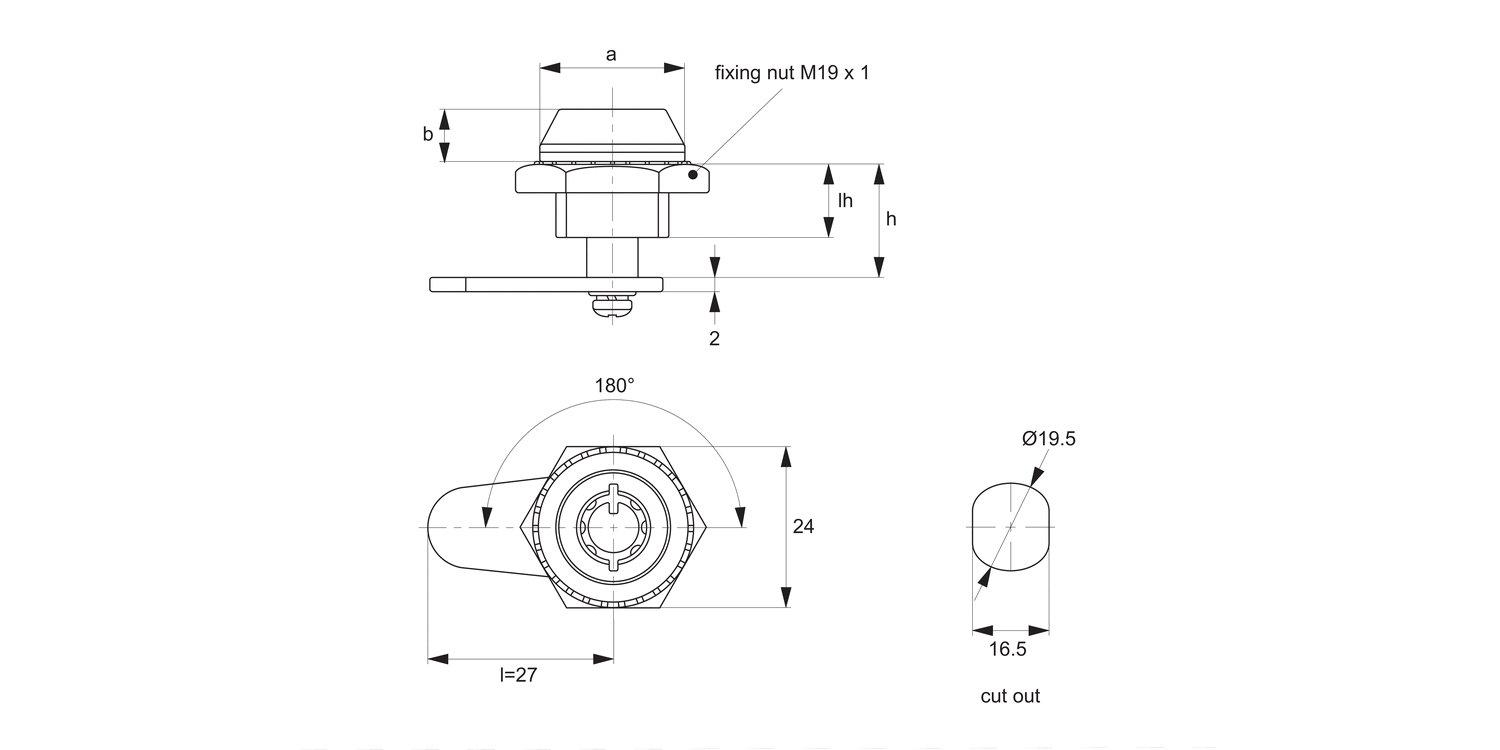 A2342 Cam Lock - Radial Key