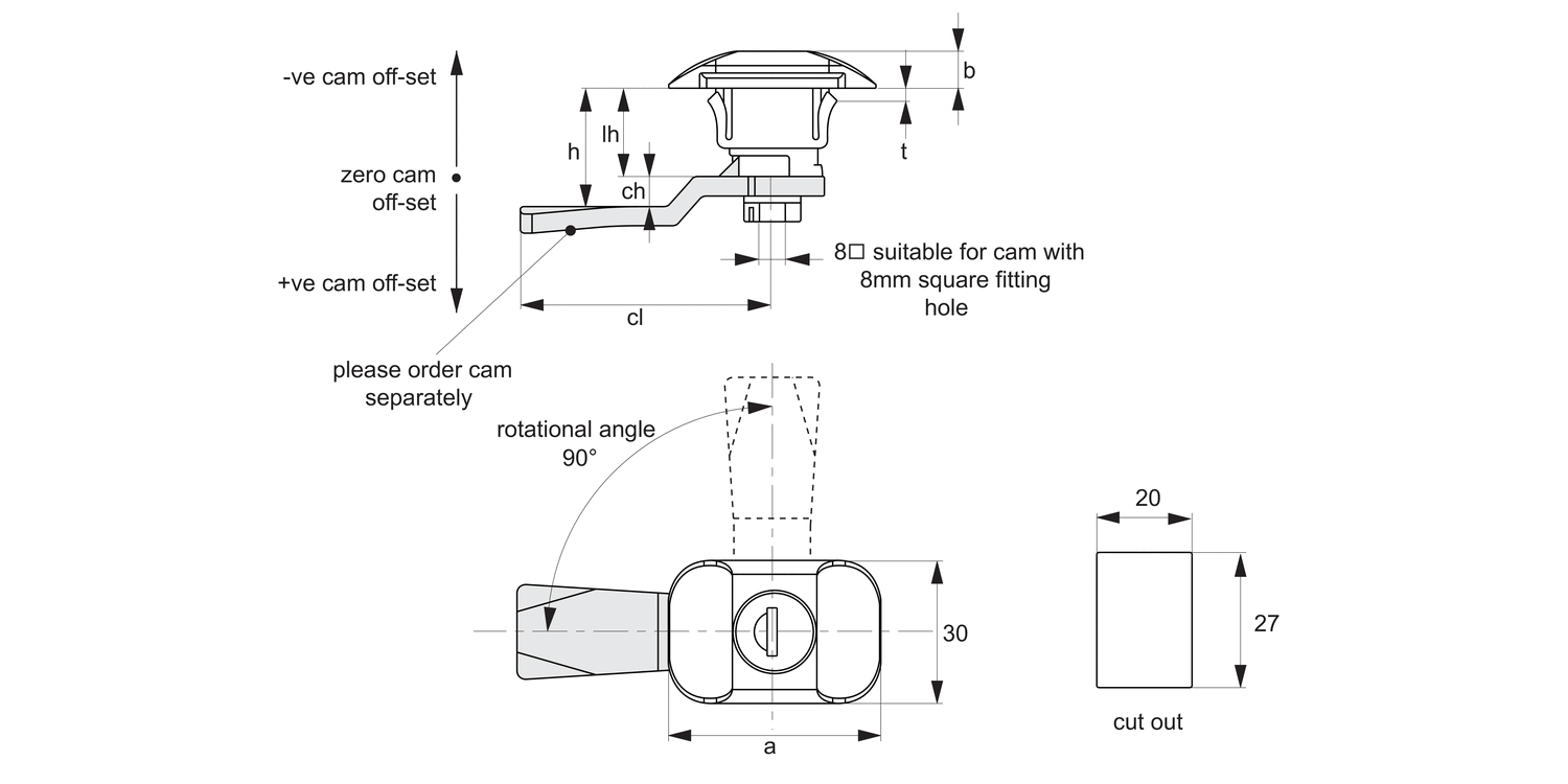 A2005 Cam Locks - Snap on