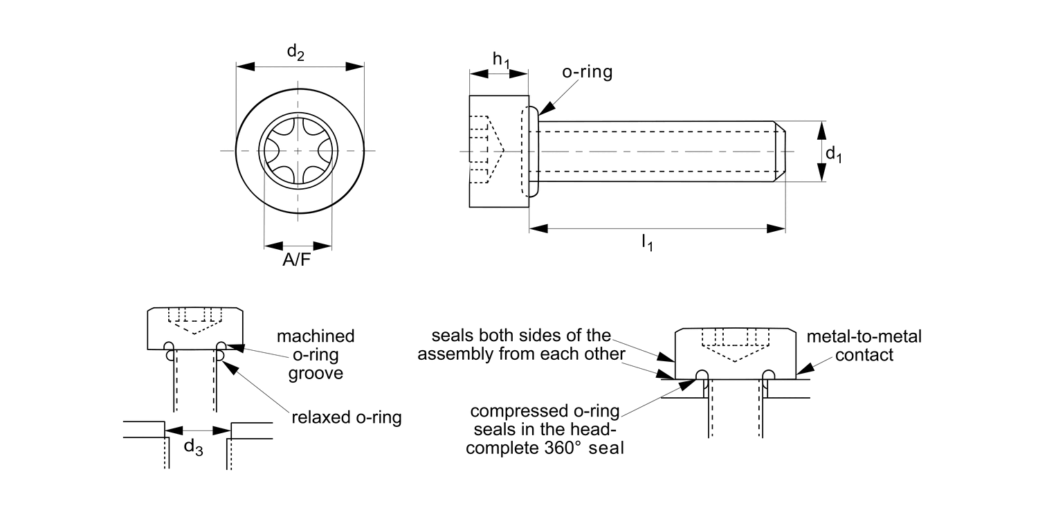 36633.TX Cap Head Seal Screws