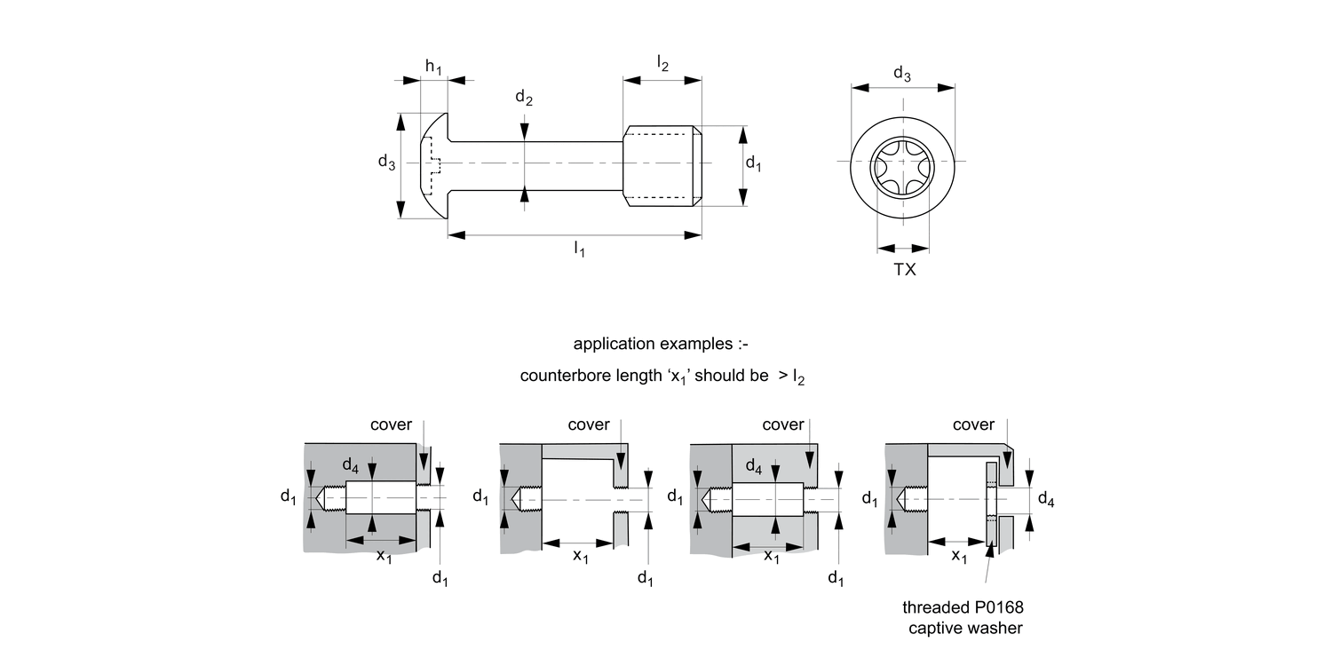 36680.Ti Captive Screws - Button Head