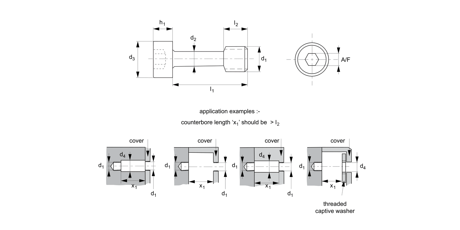 36682.ZP Captive Screws - Cap Head