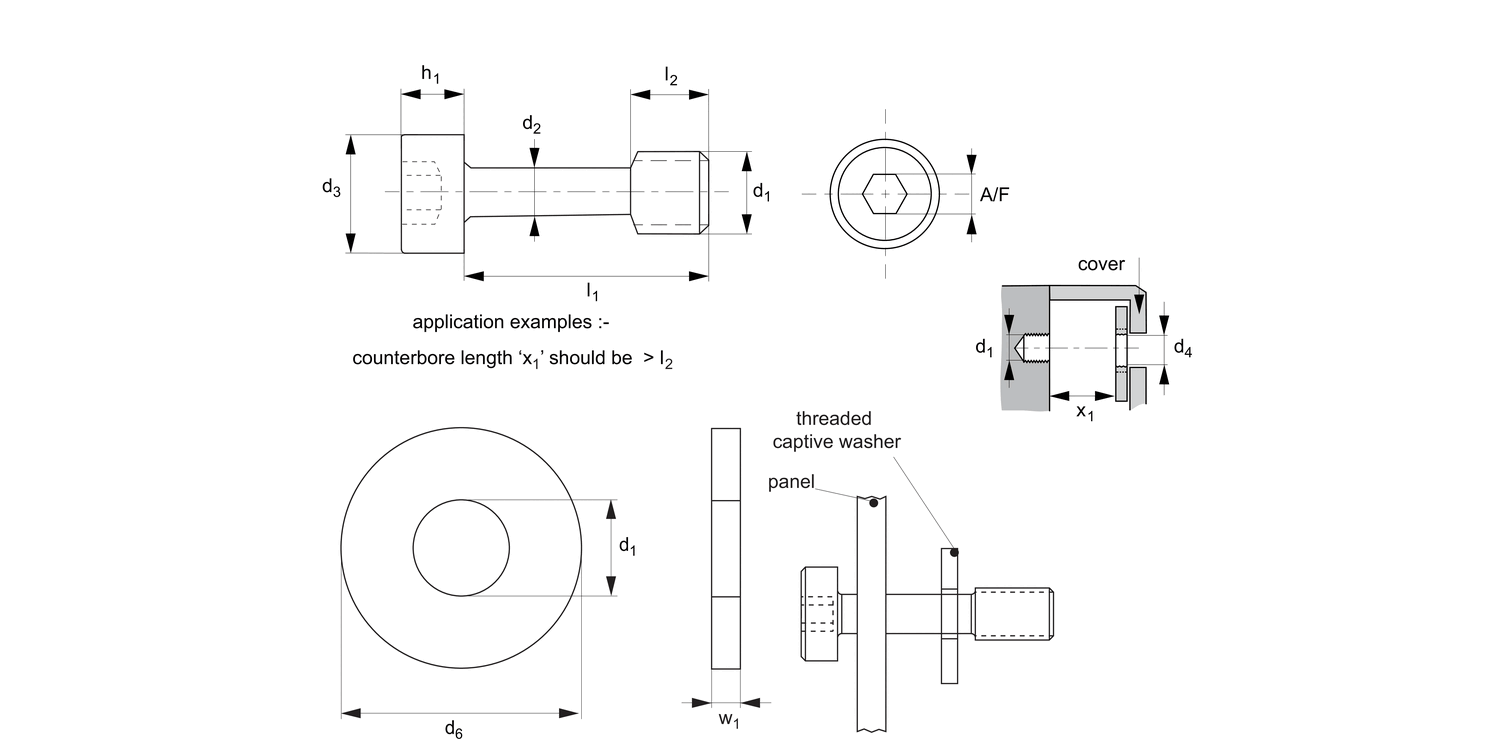 36693.A2 Captive Screws with Washer