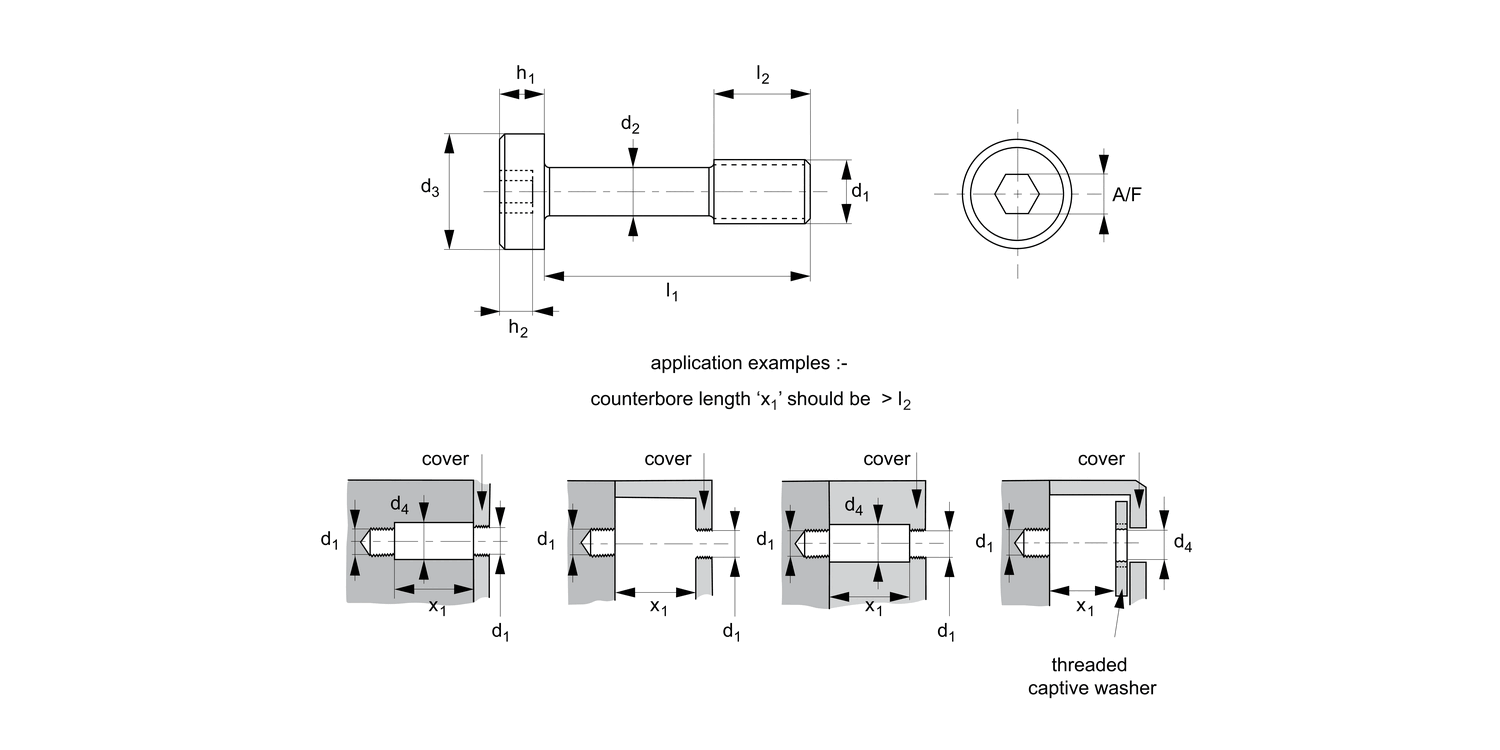 36681.A2 Captive Screws - Cheese Head