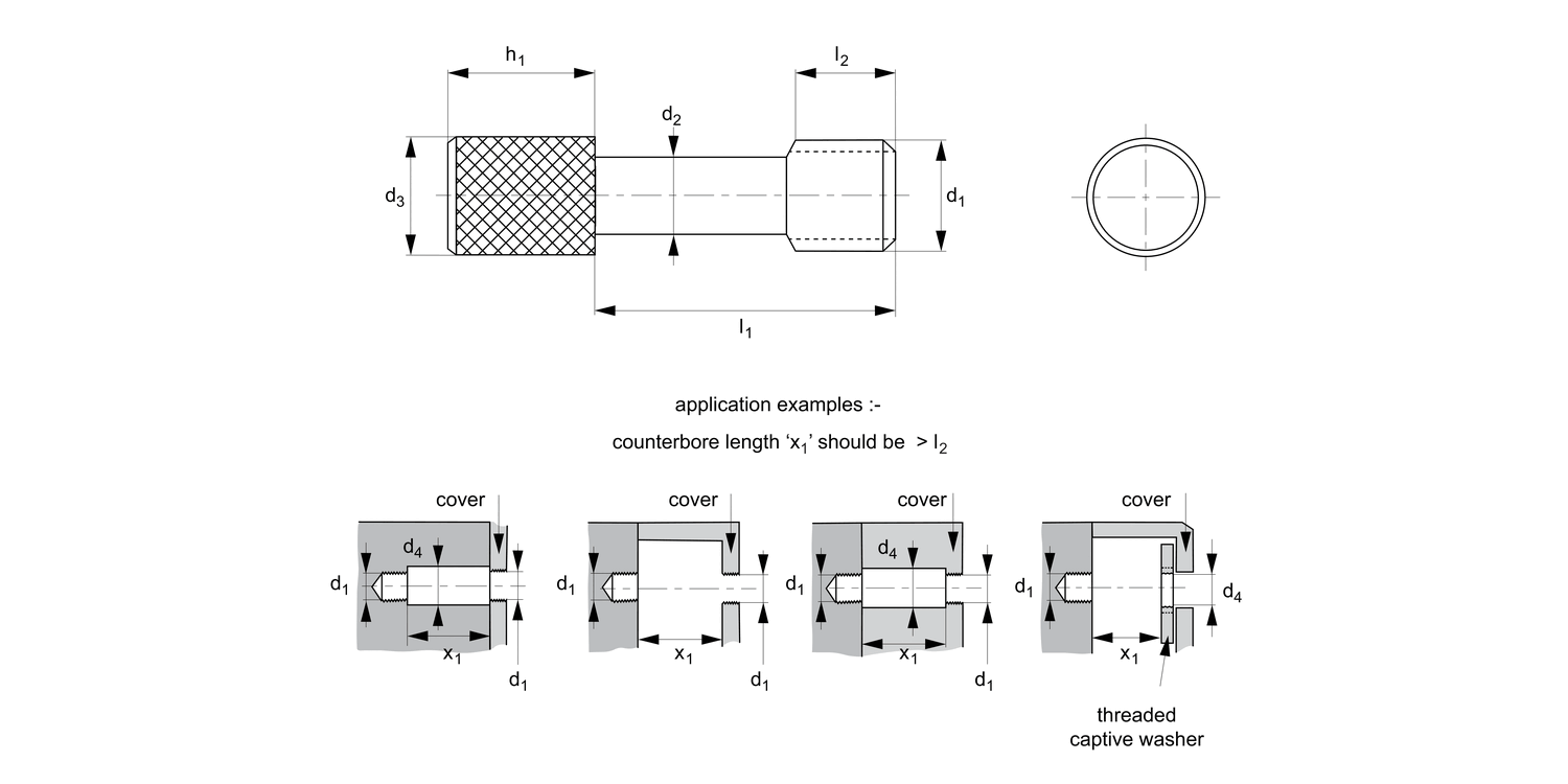36686.Ti Captive Thumb Screws