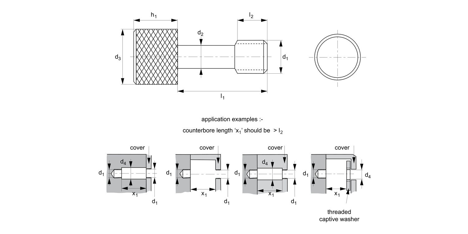 36687.B4 Captive Thumb Screws
