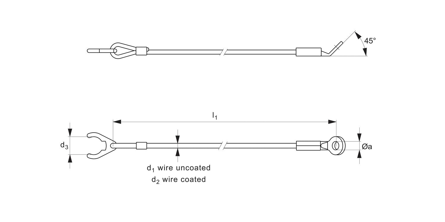 33265 Lanyard - Circlip End to Eyelet