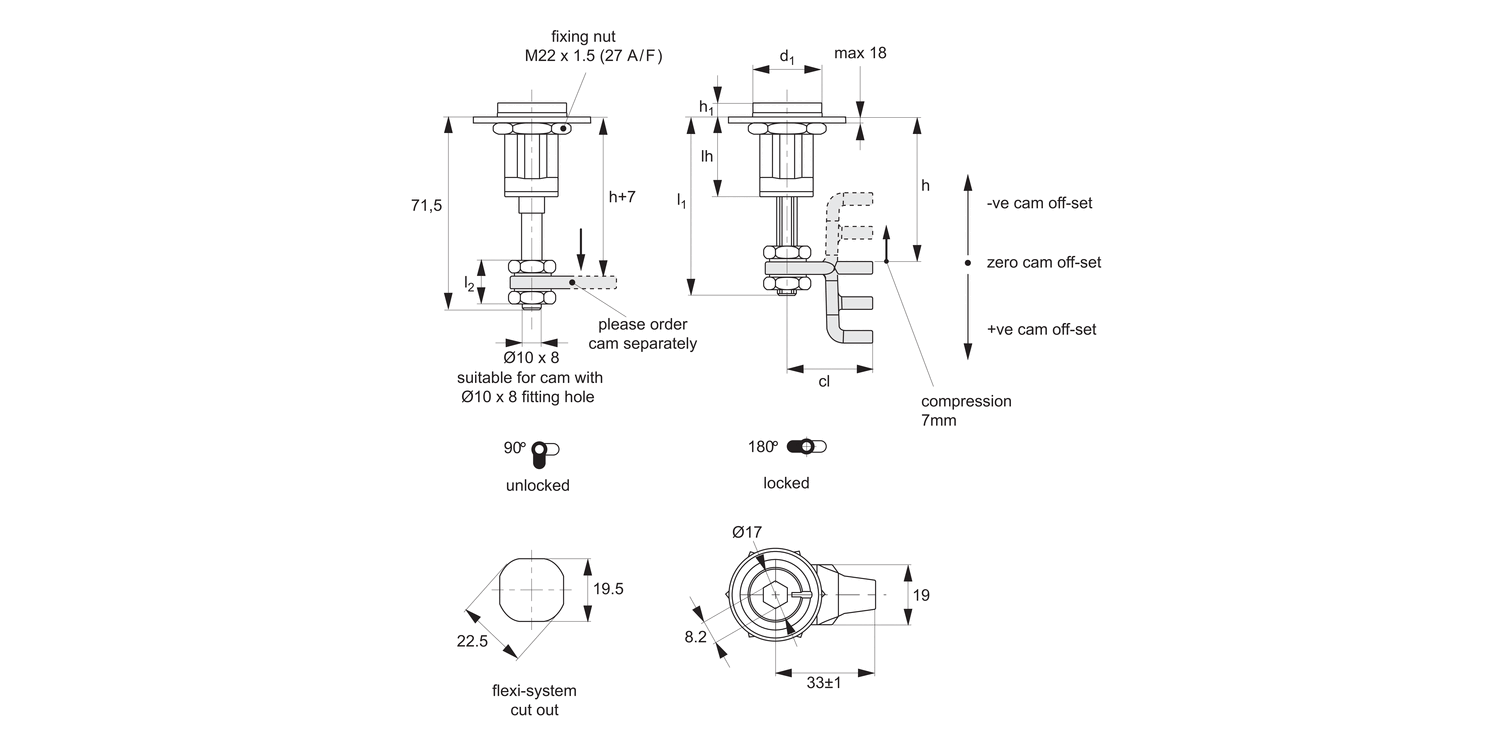 A1611 Compression Latches - Flexi-System